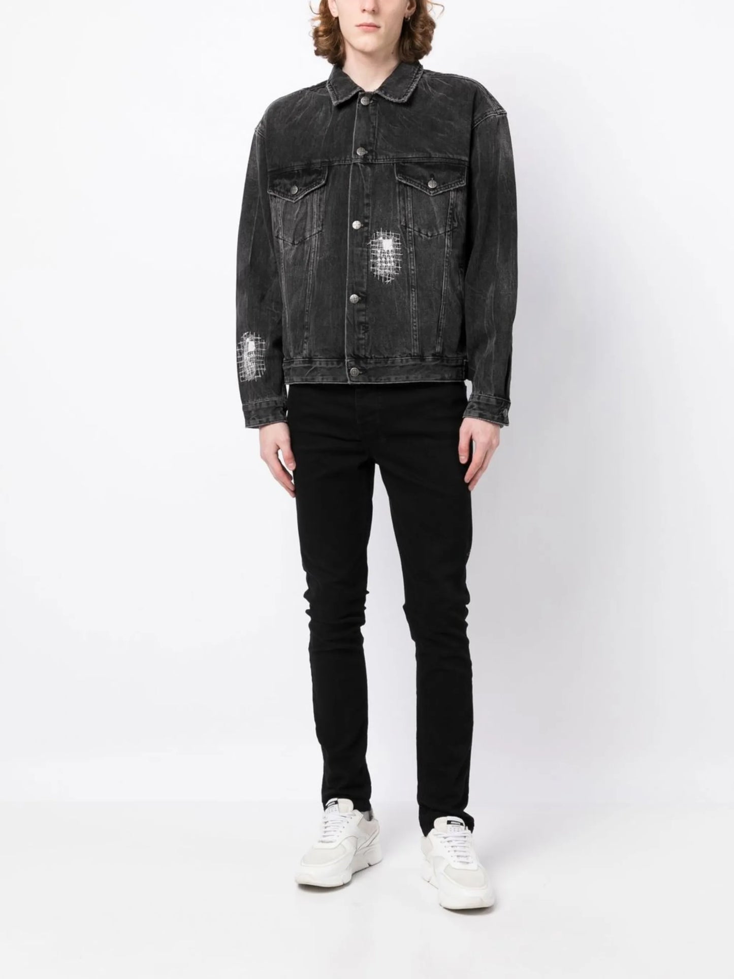cotton distressed denim jacket