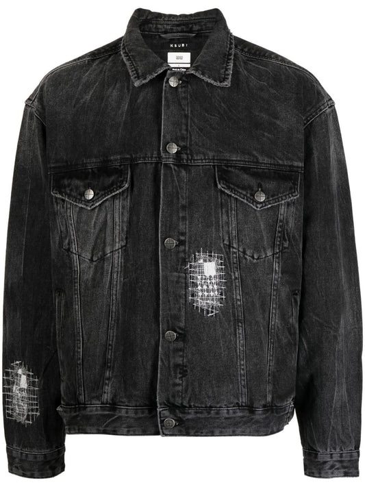 cotton distressed denim jacket