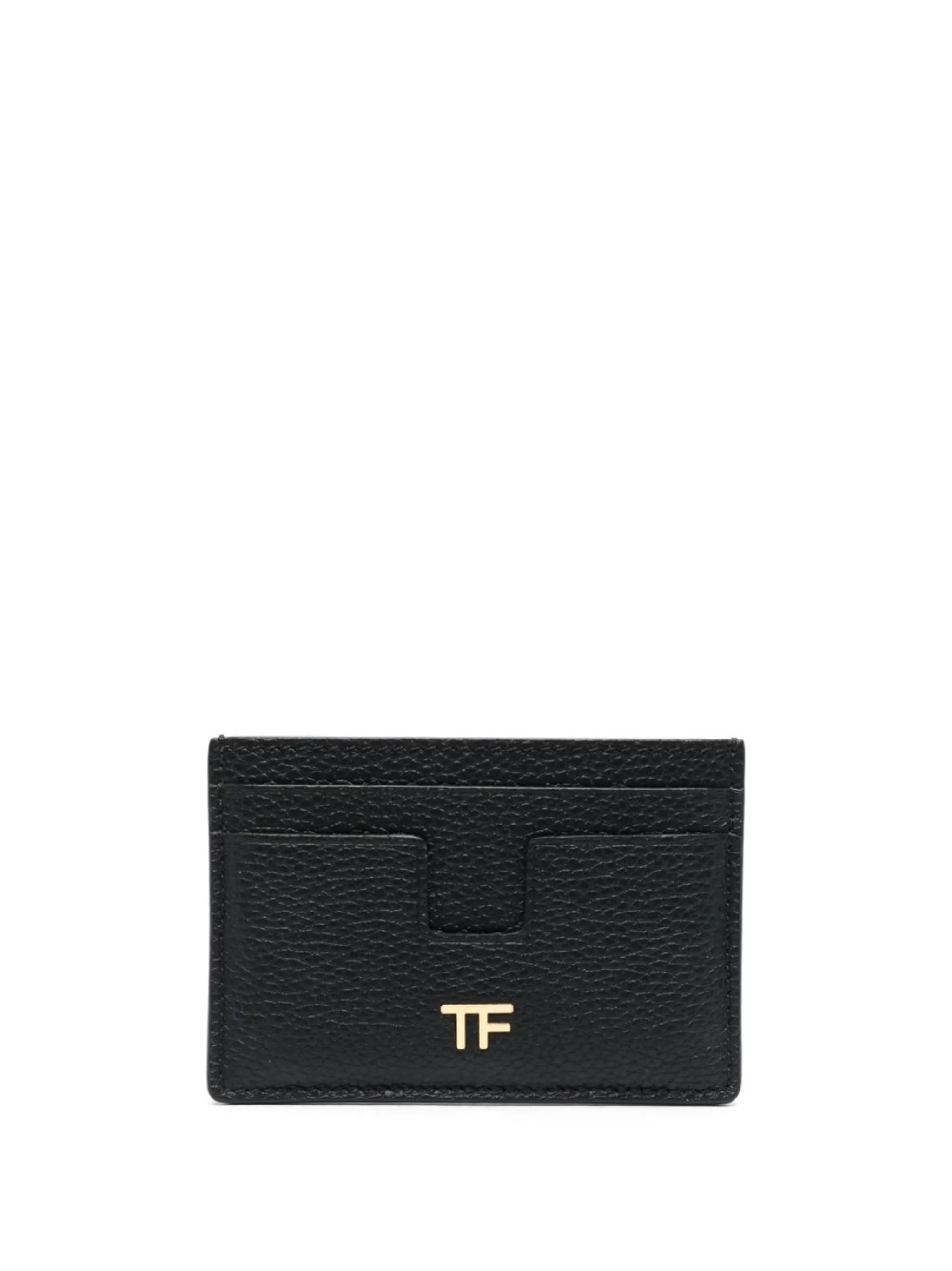 TF-plaque leather cardholder