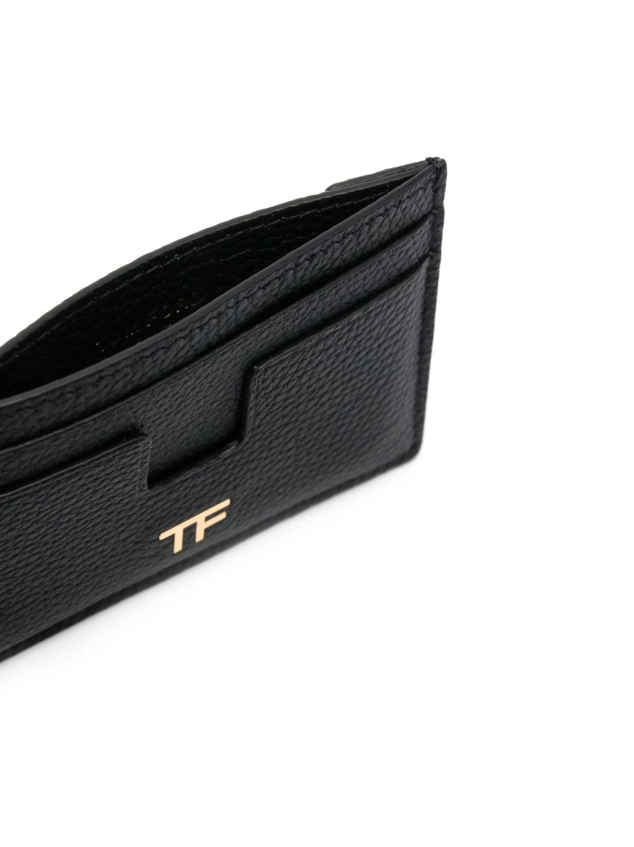 TF-plaque leather cardholder