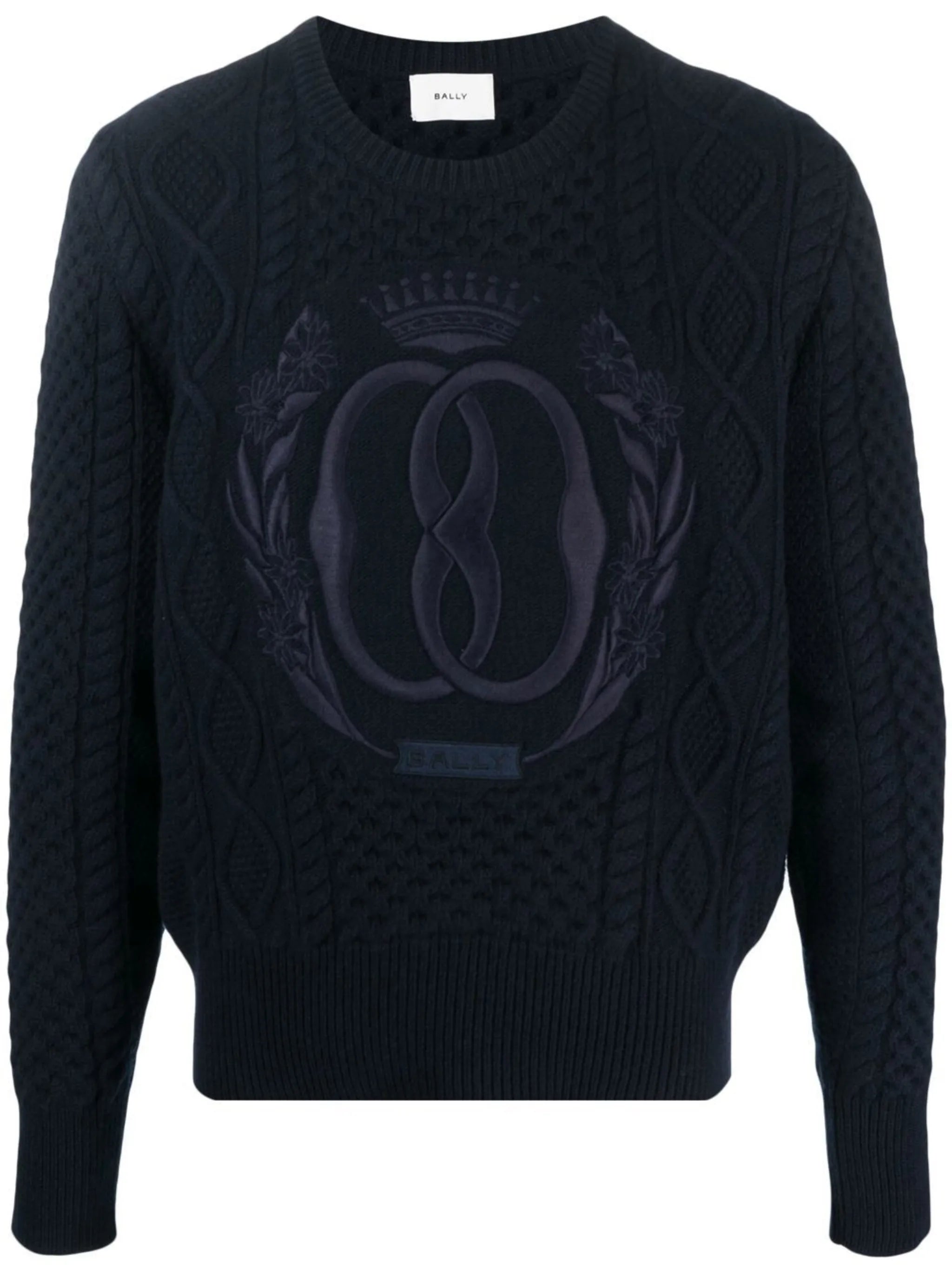 logo-embroidered crew-neck jumper