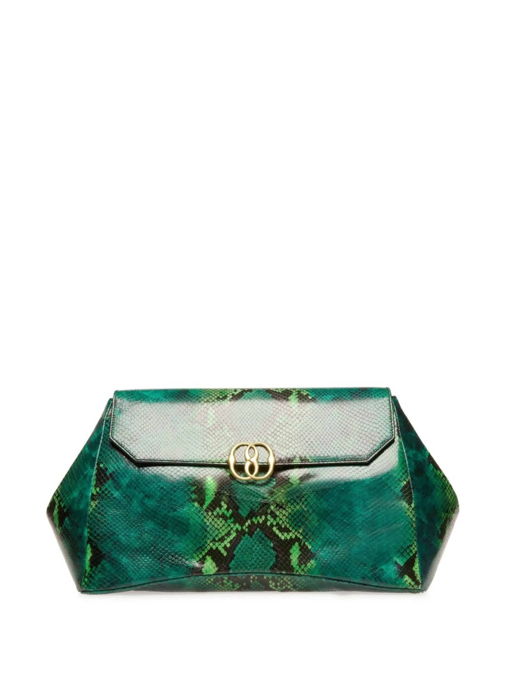 snake-print leather crossbody bag