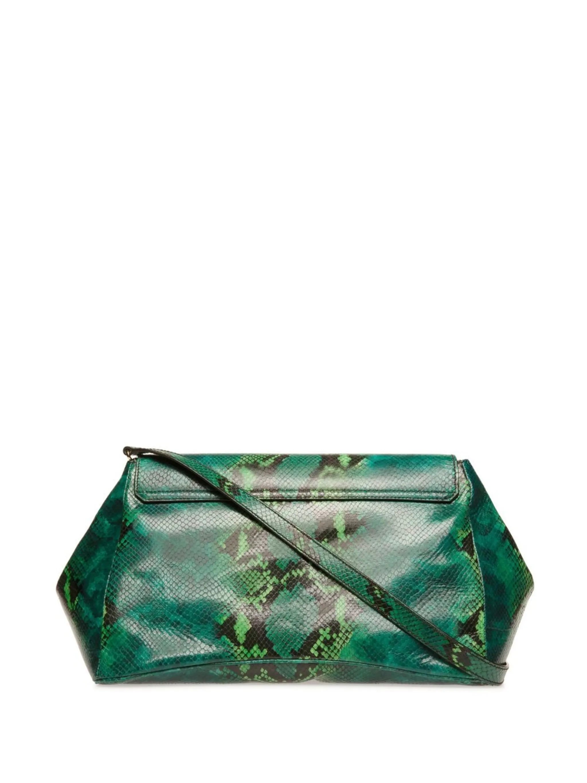 snake-print leather crossbody bag