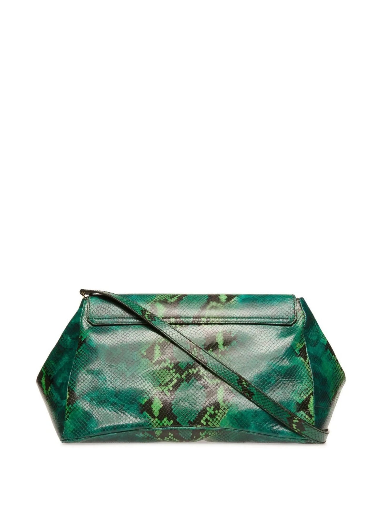 snake-print leather crossbody bag