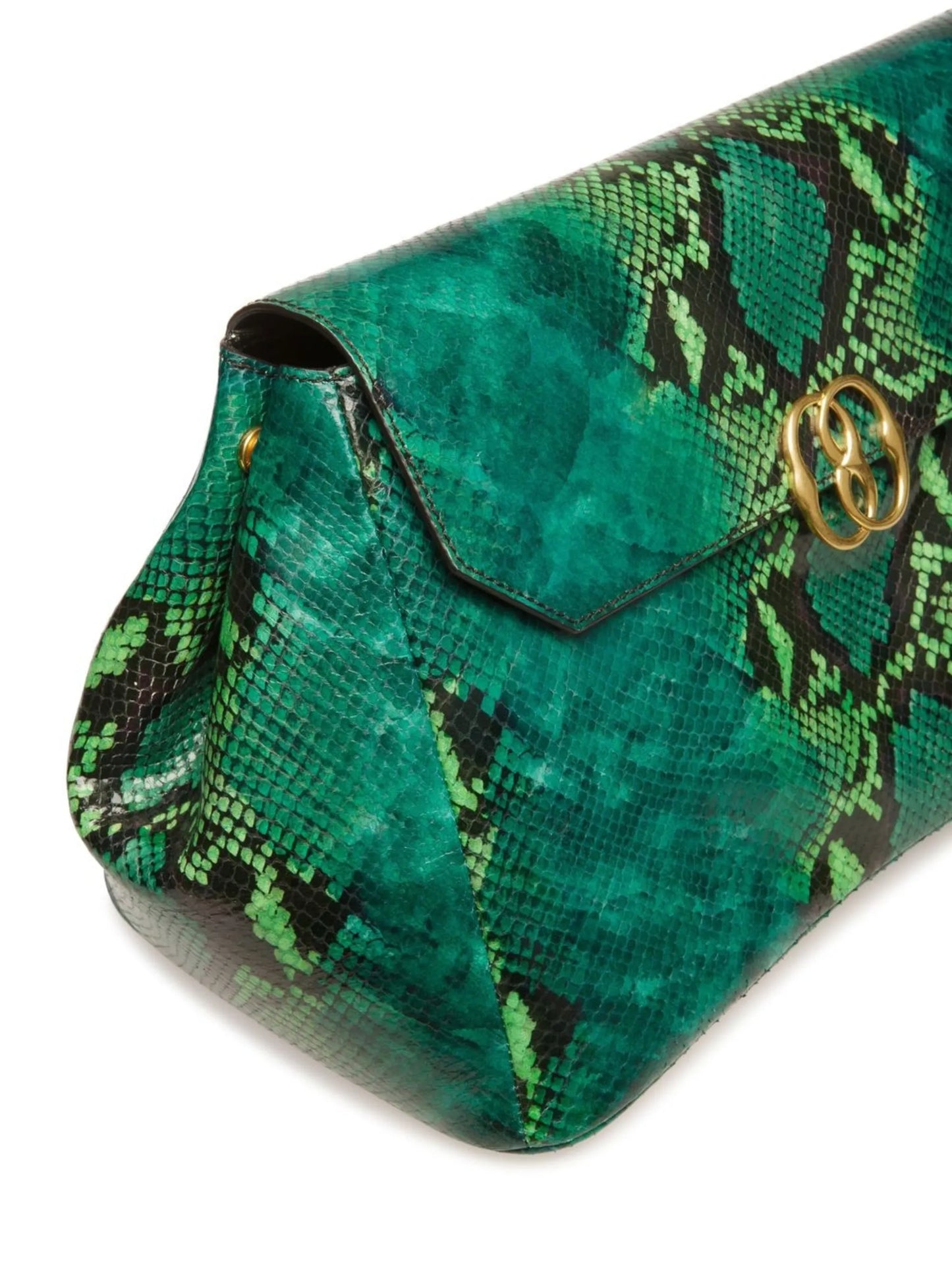 snake-print leather crossbody bag