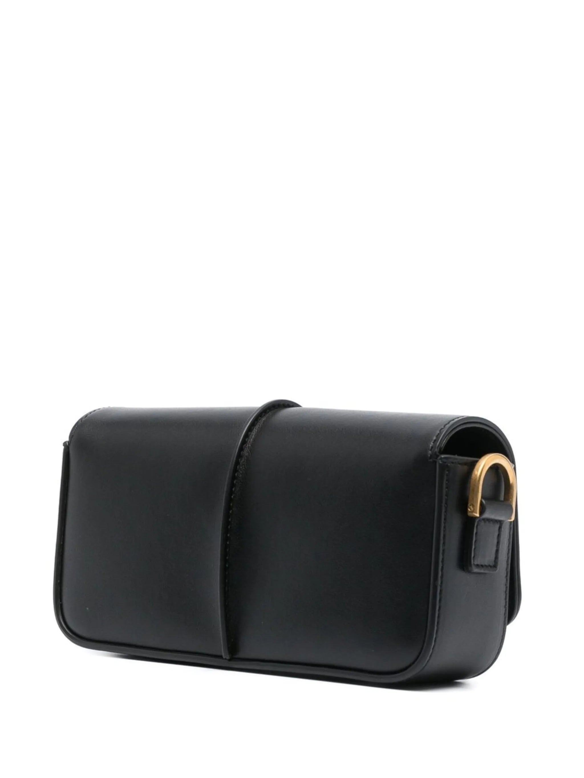 logo-plaque leather crossbody bag