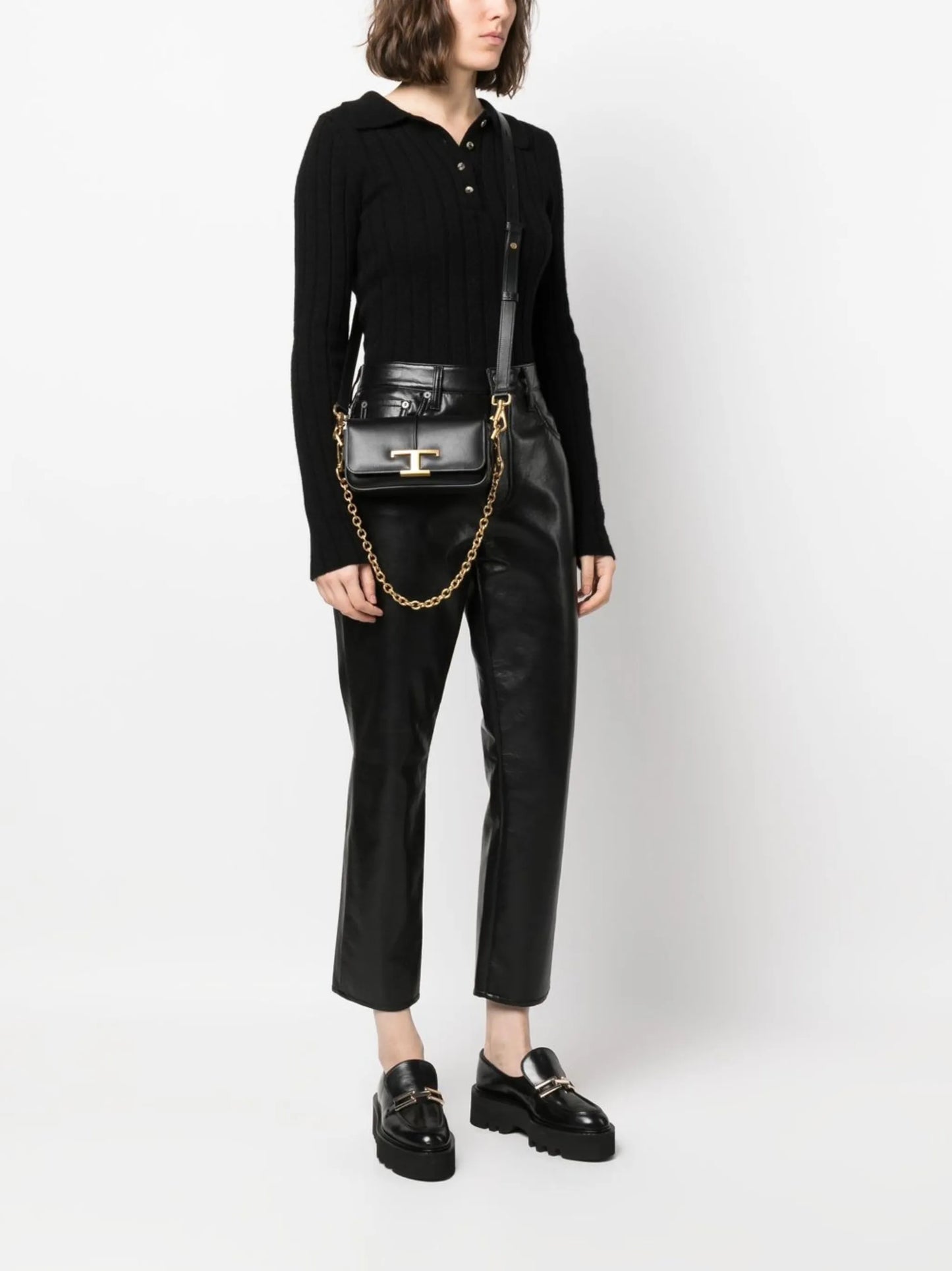 logo-plaque leather crossbody bag