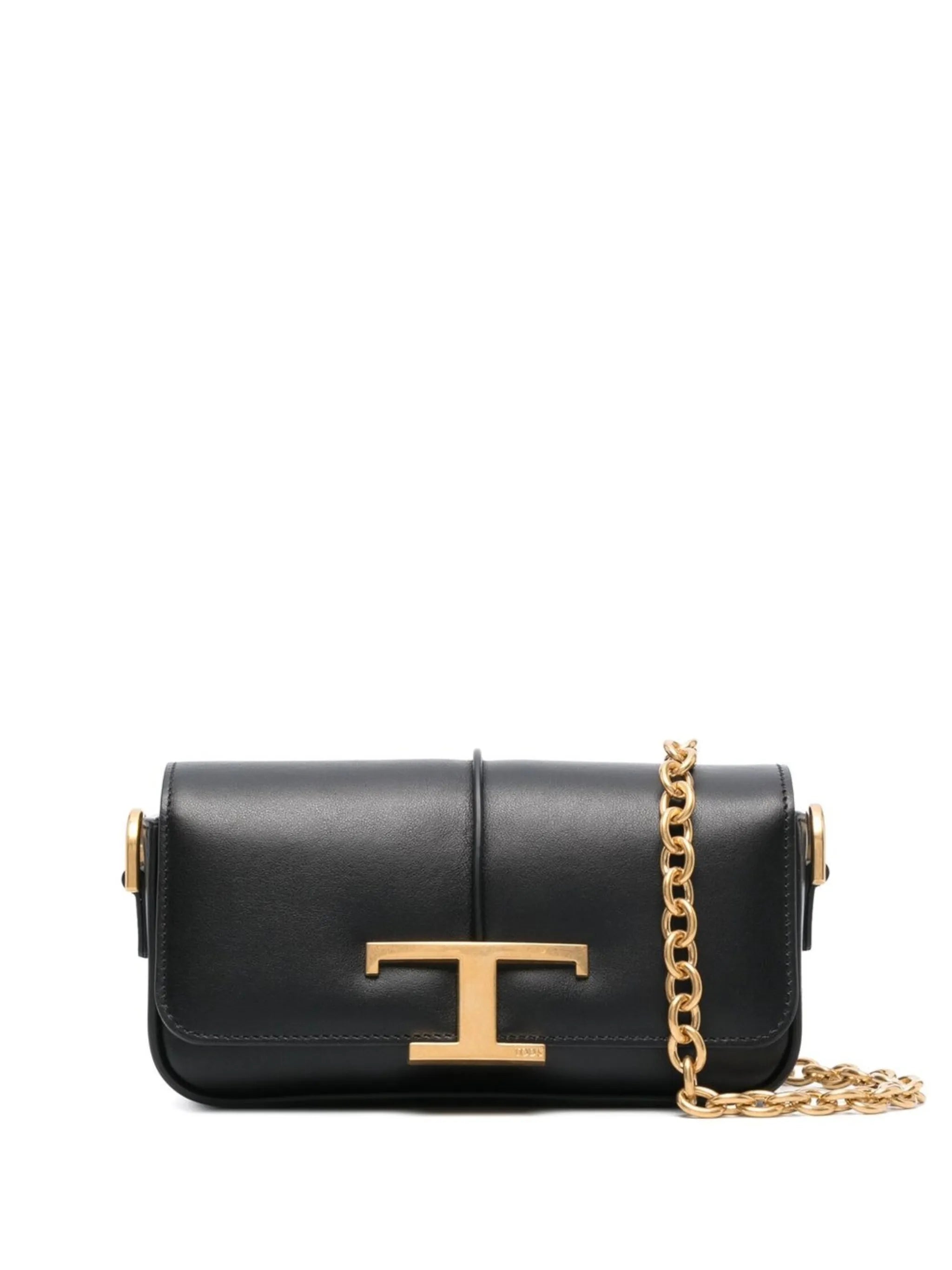 logo-plaque leather crossbody bag