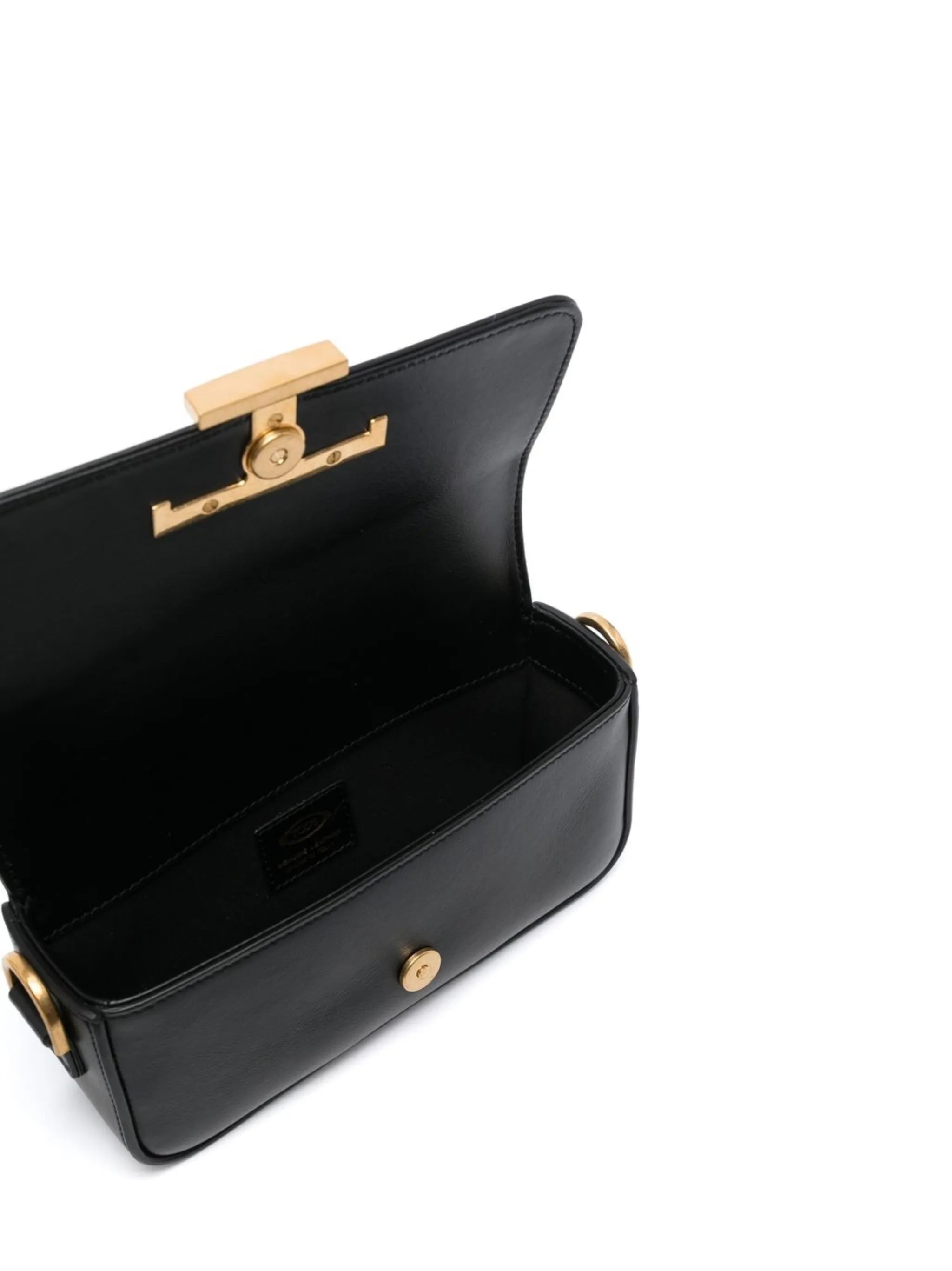 logo-plaque leather crossbody bag