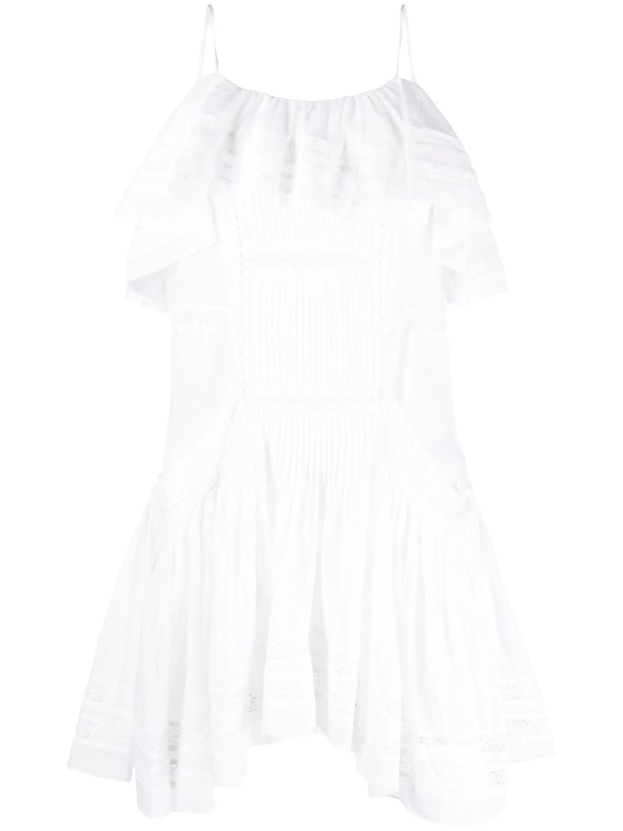 ruffled broderie anglaise mini dress