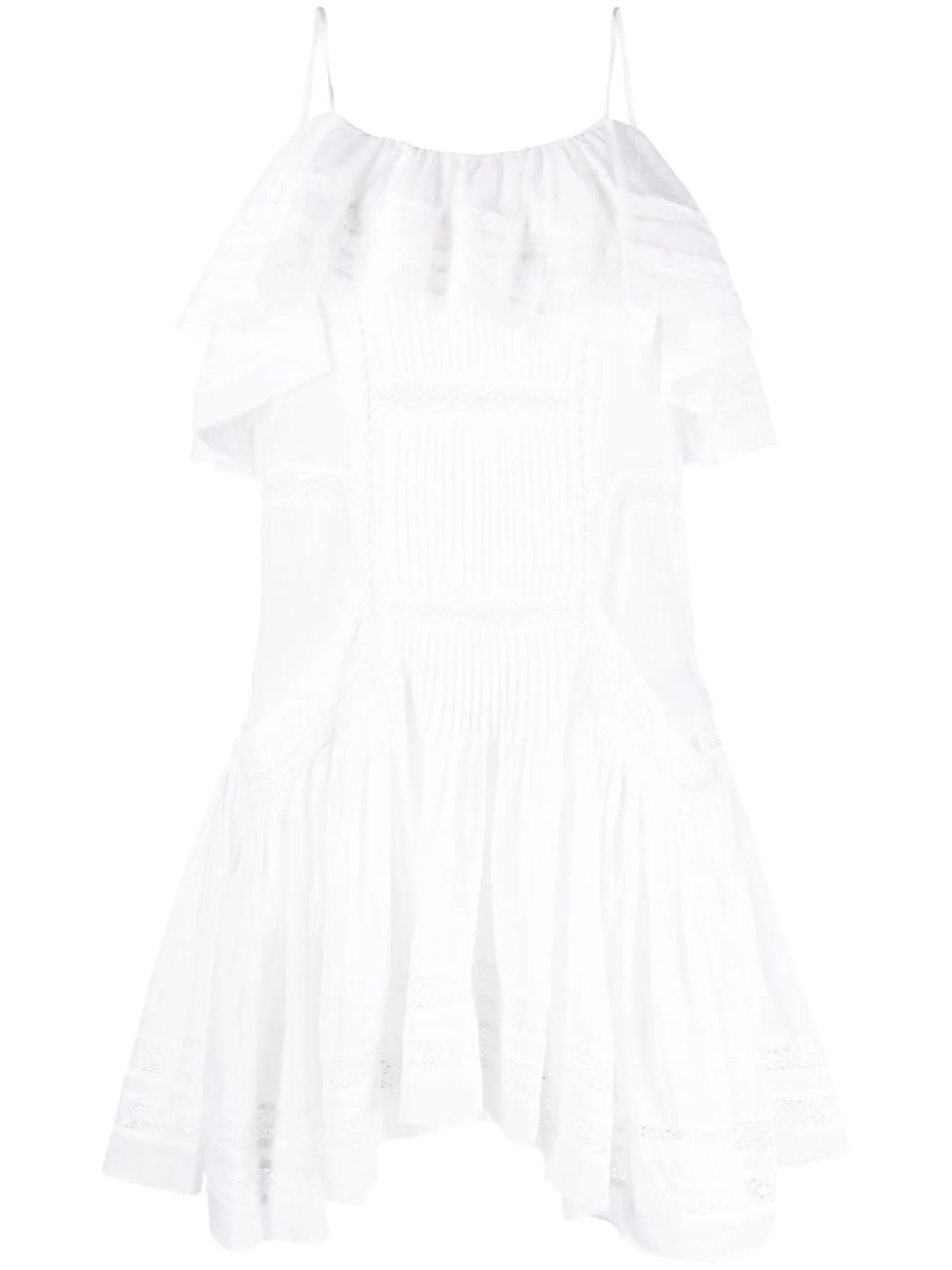 ruffled broderie anglaise mini dress