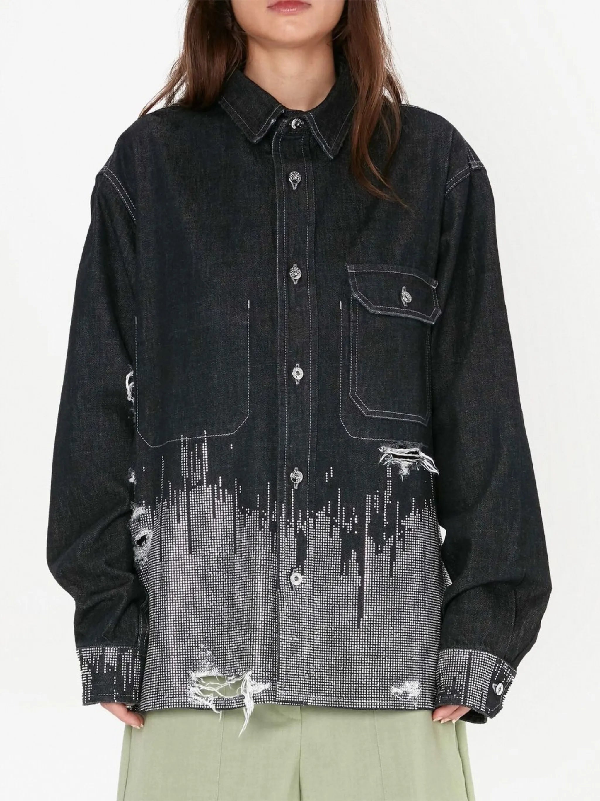 studded denim shirt
