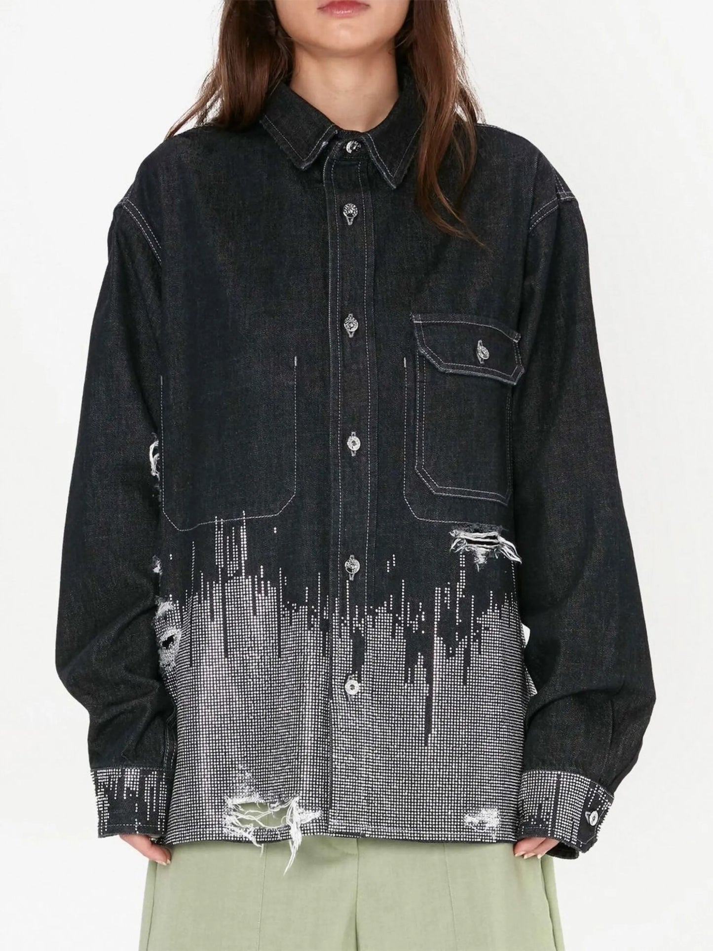 studded denim shirt