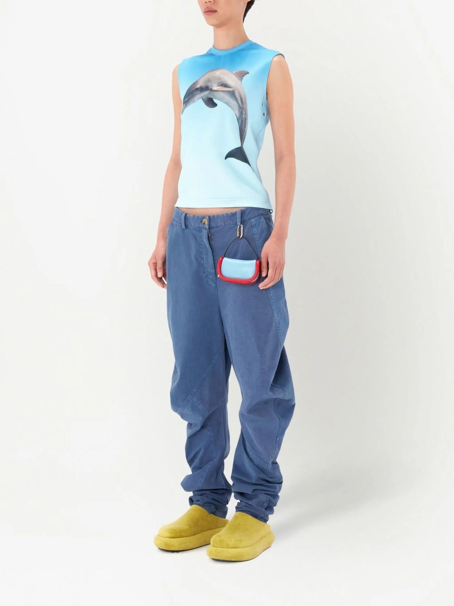 graphic-print sleeveless top