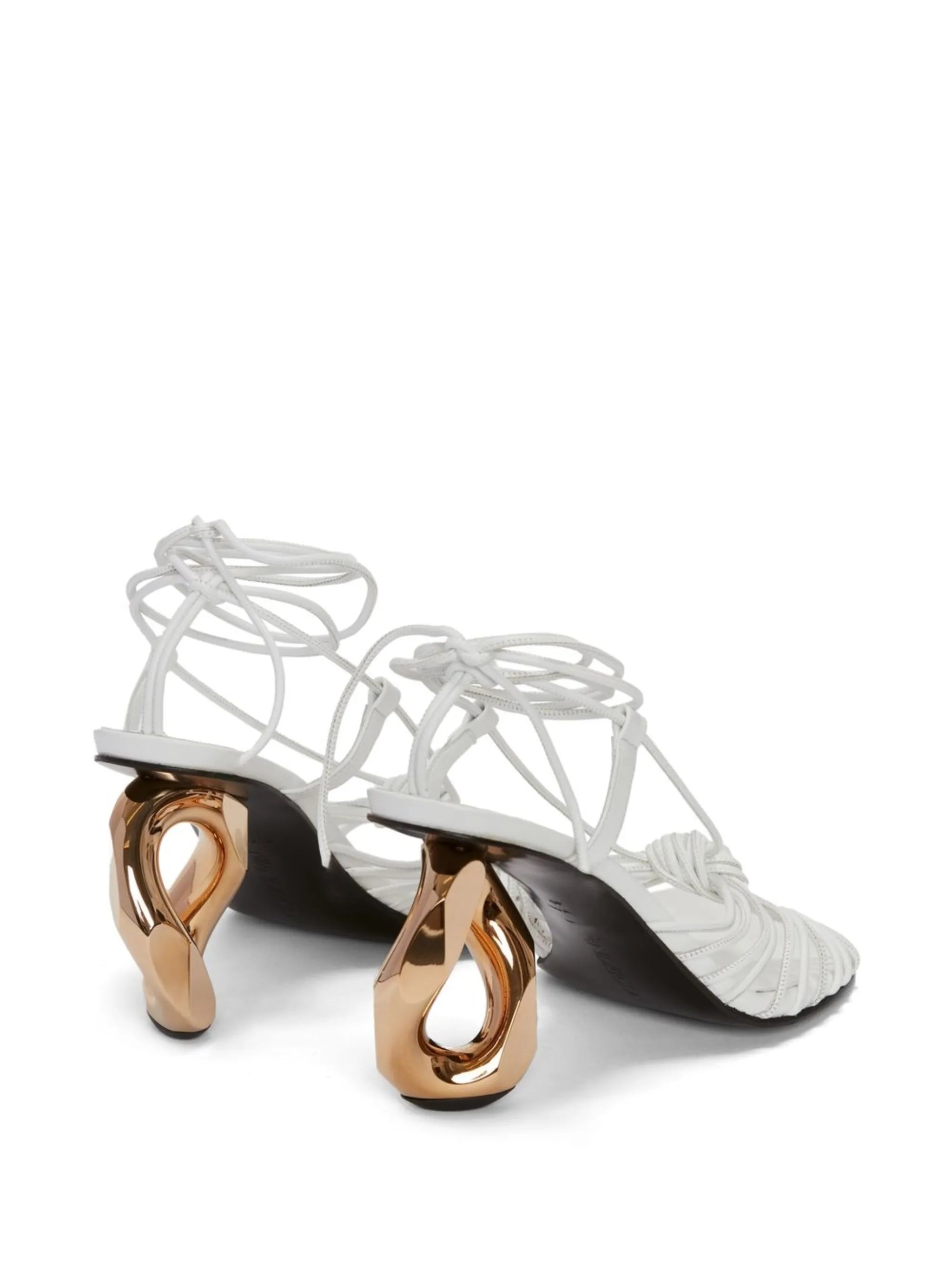 chain-heel leather sandals
