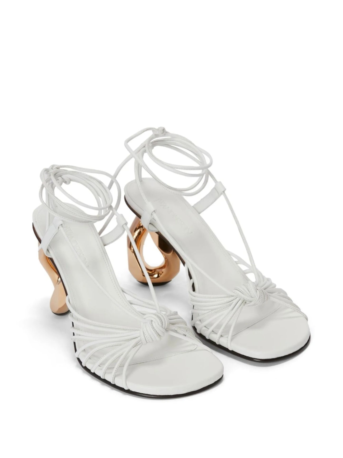 chain-heel leather sandals