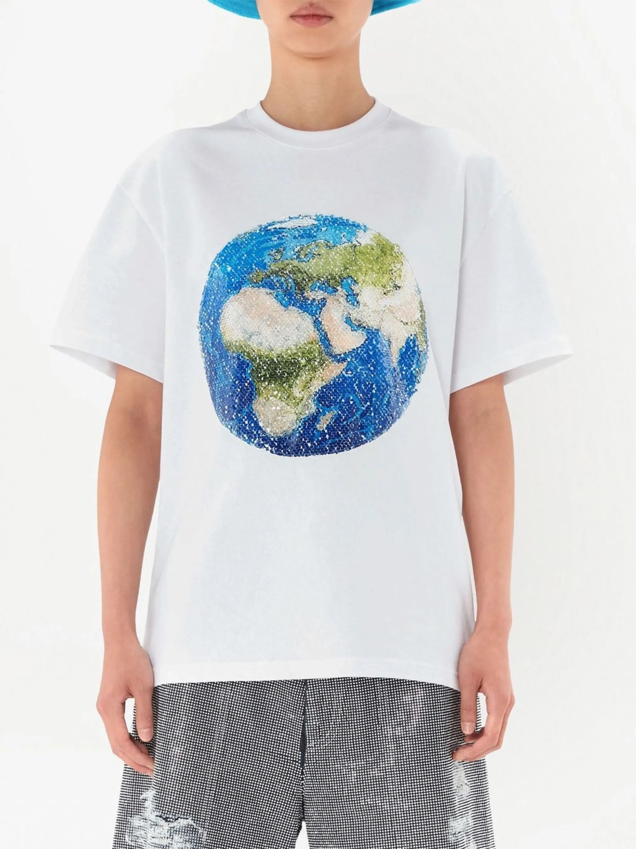 sequin-globe T-shirt