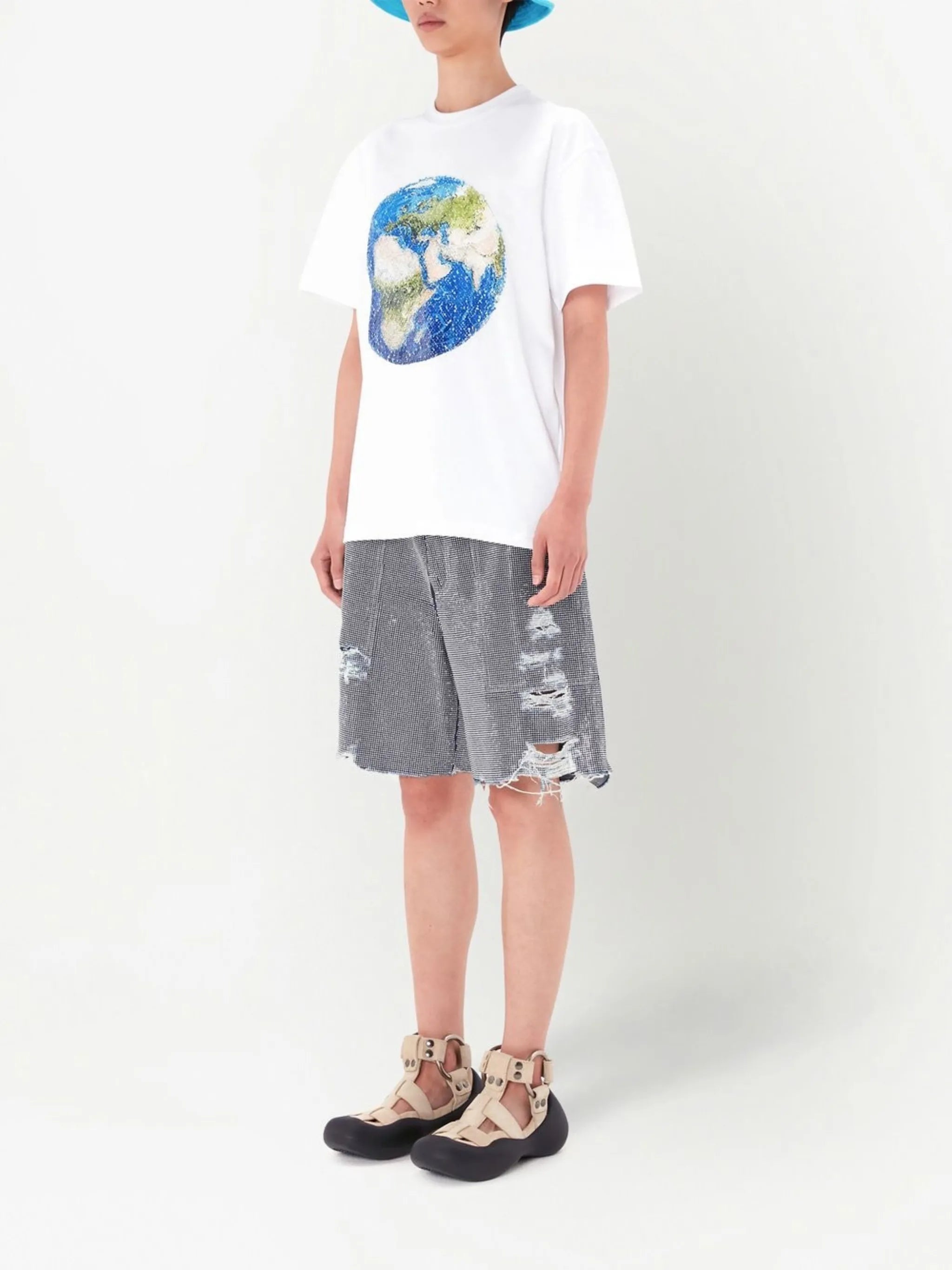 sequin-globe T-shirt