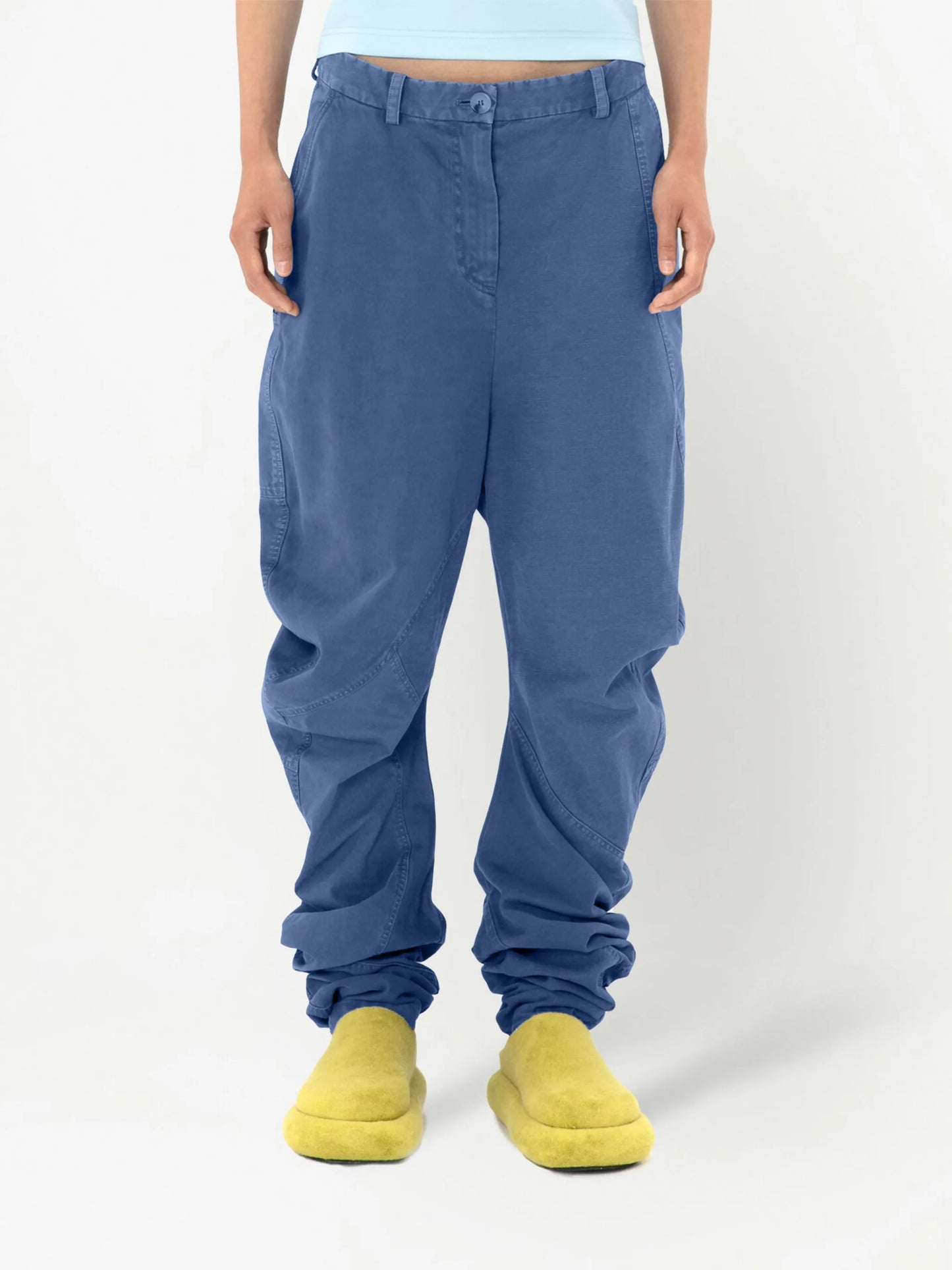 Twisted tapered trousers