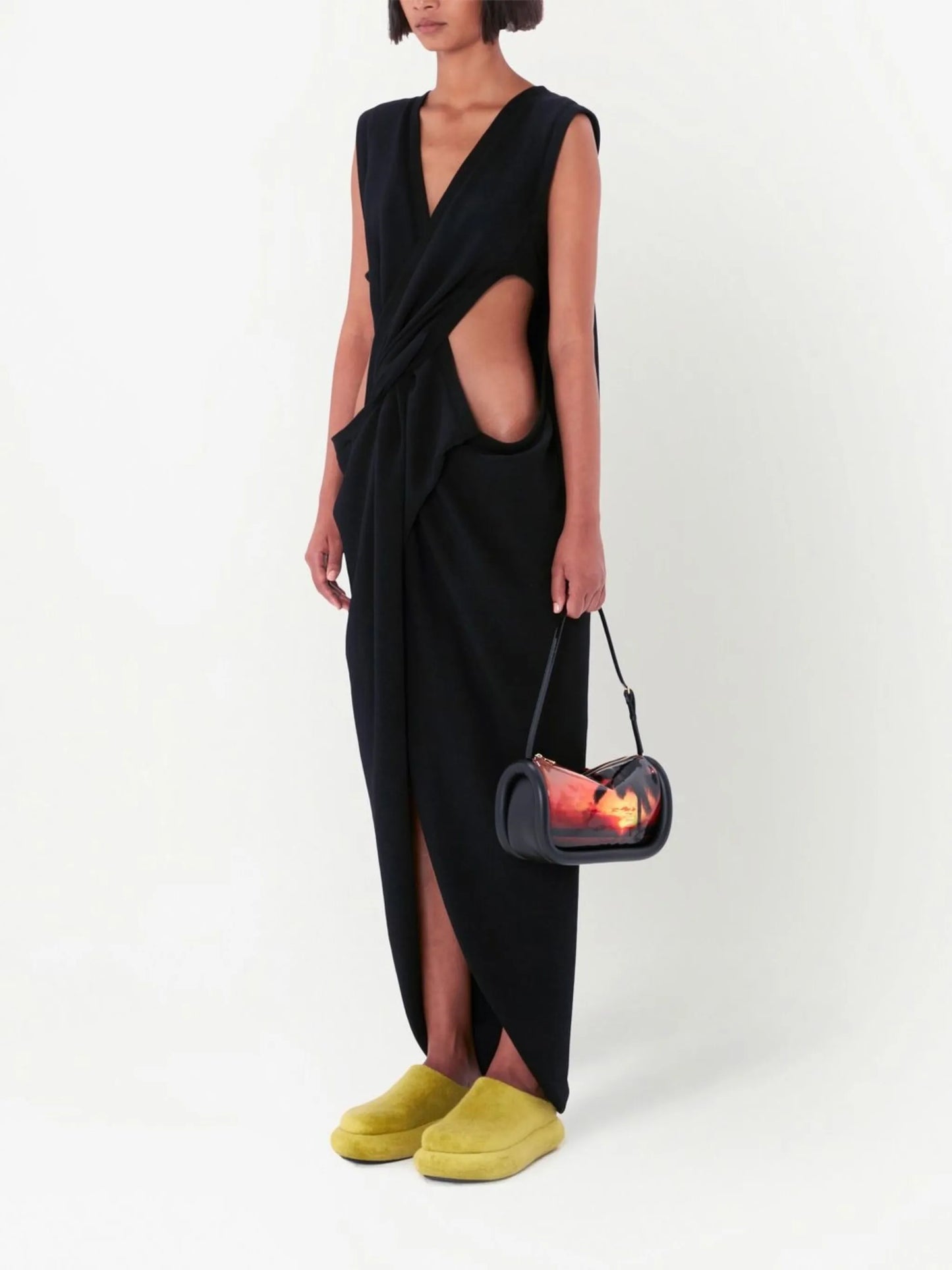 twist-front maxi dress
