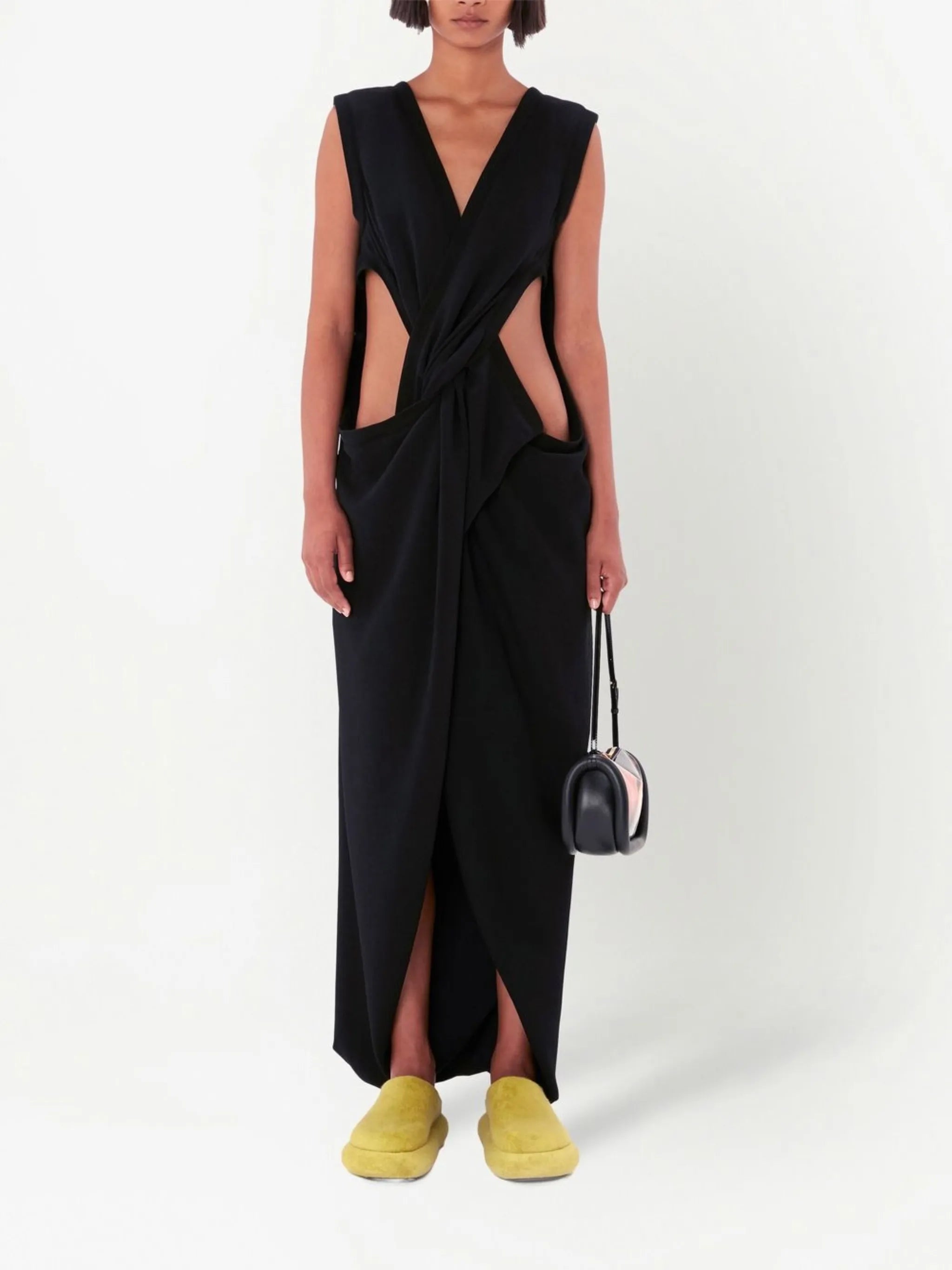 twist-front maxi dress