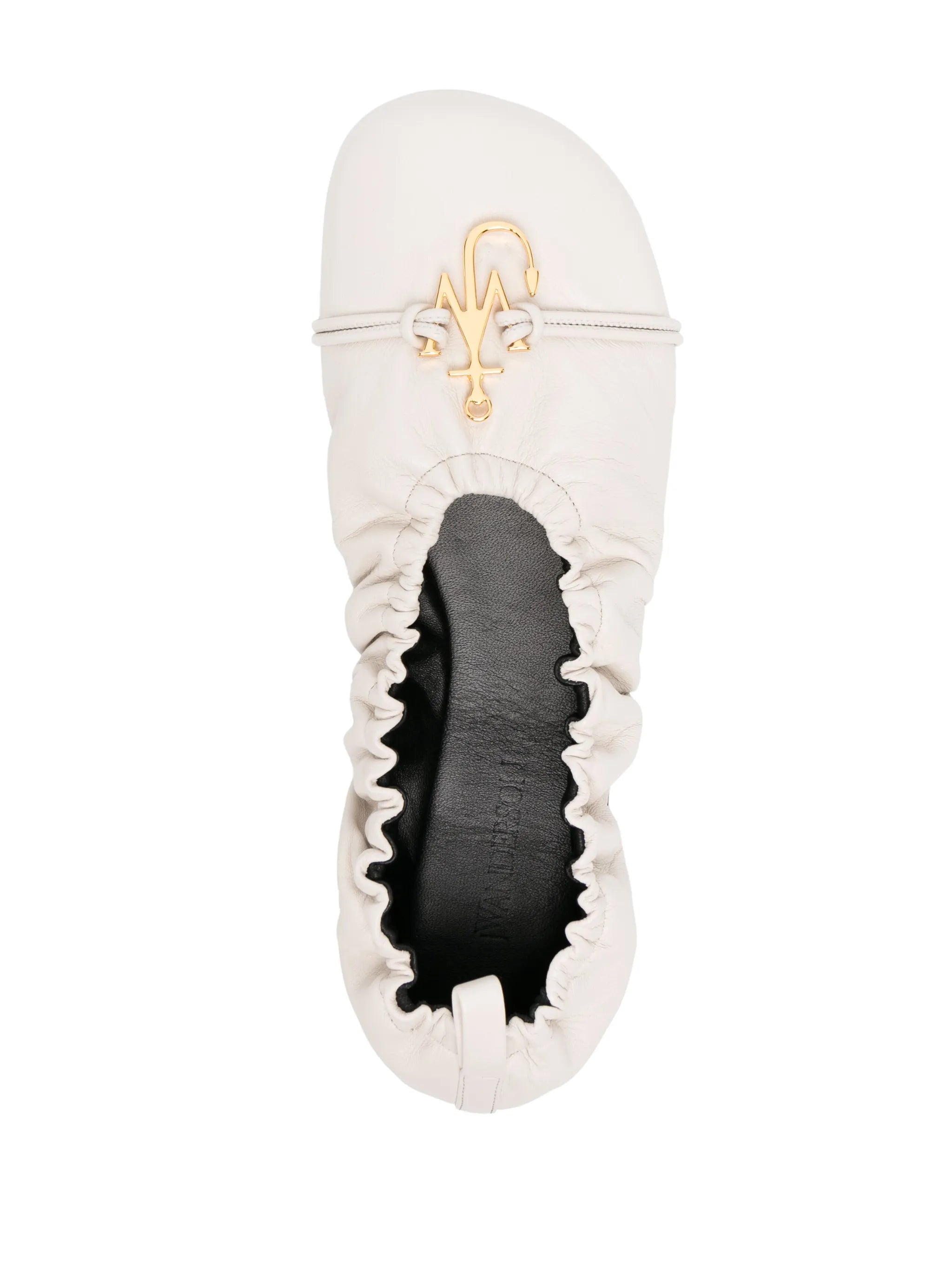 logo-plaque ruched ballerina shoes