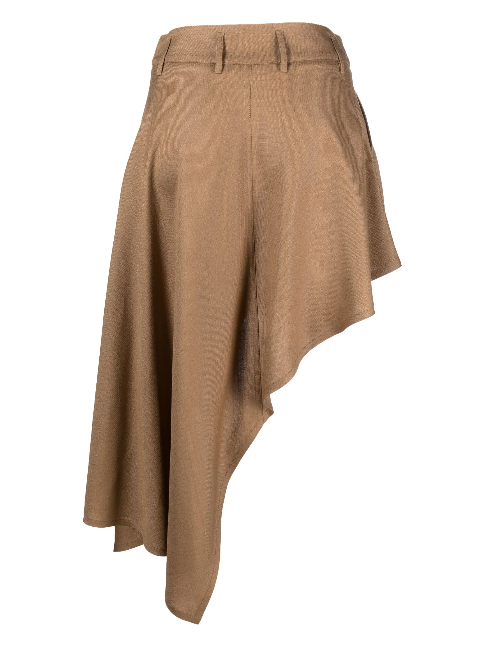 asymmetric draped skirt