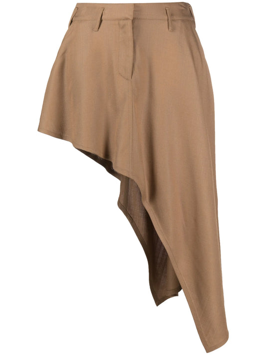 asymmetric draped skirt