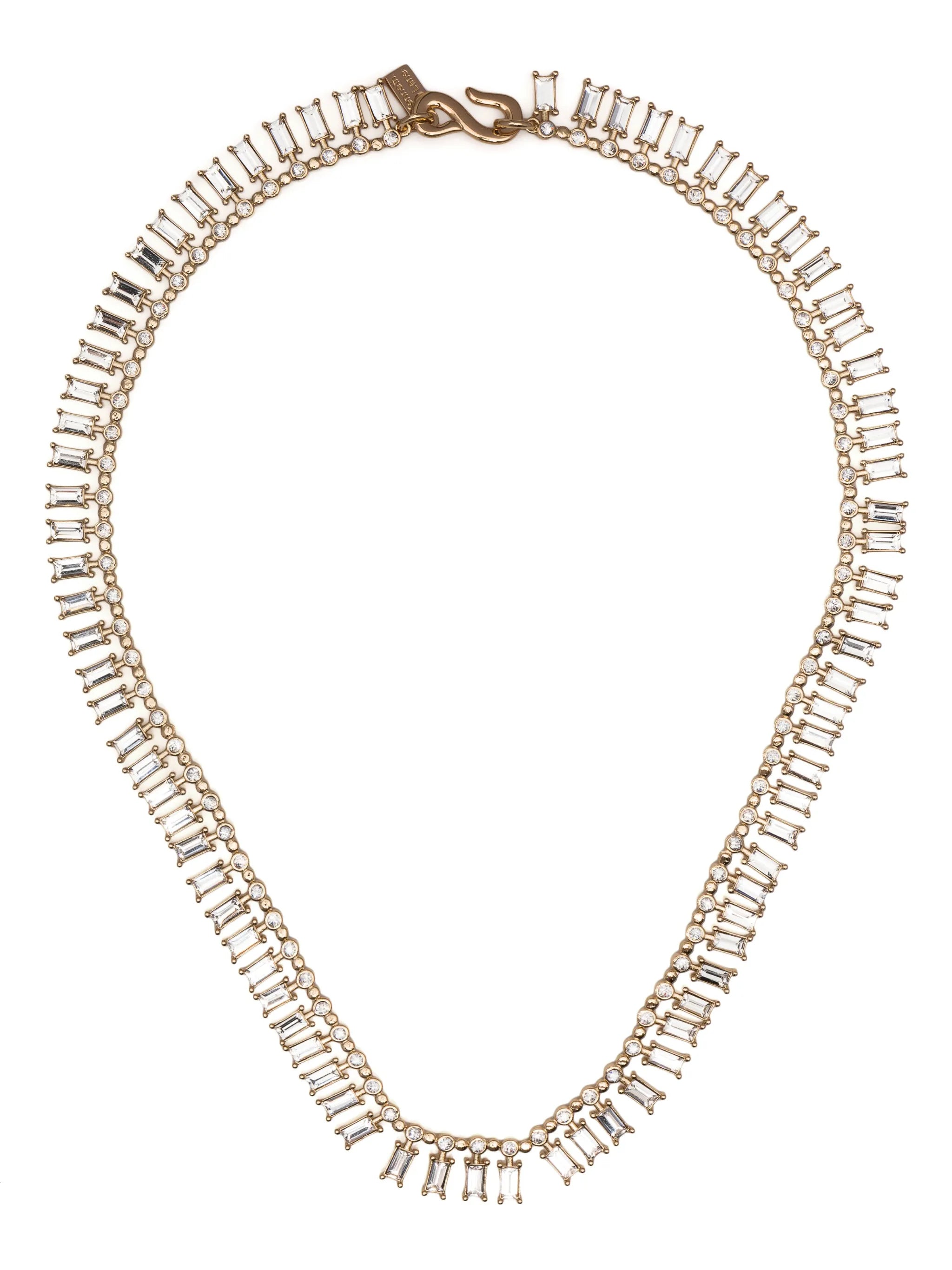 crystal-embellished gold-tone necklace