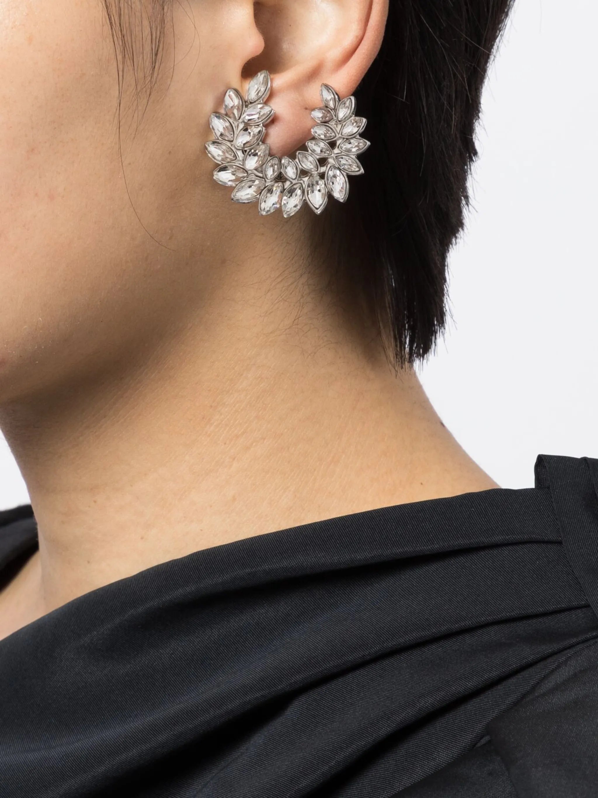 crystal-embellished clip-on earrings
