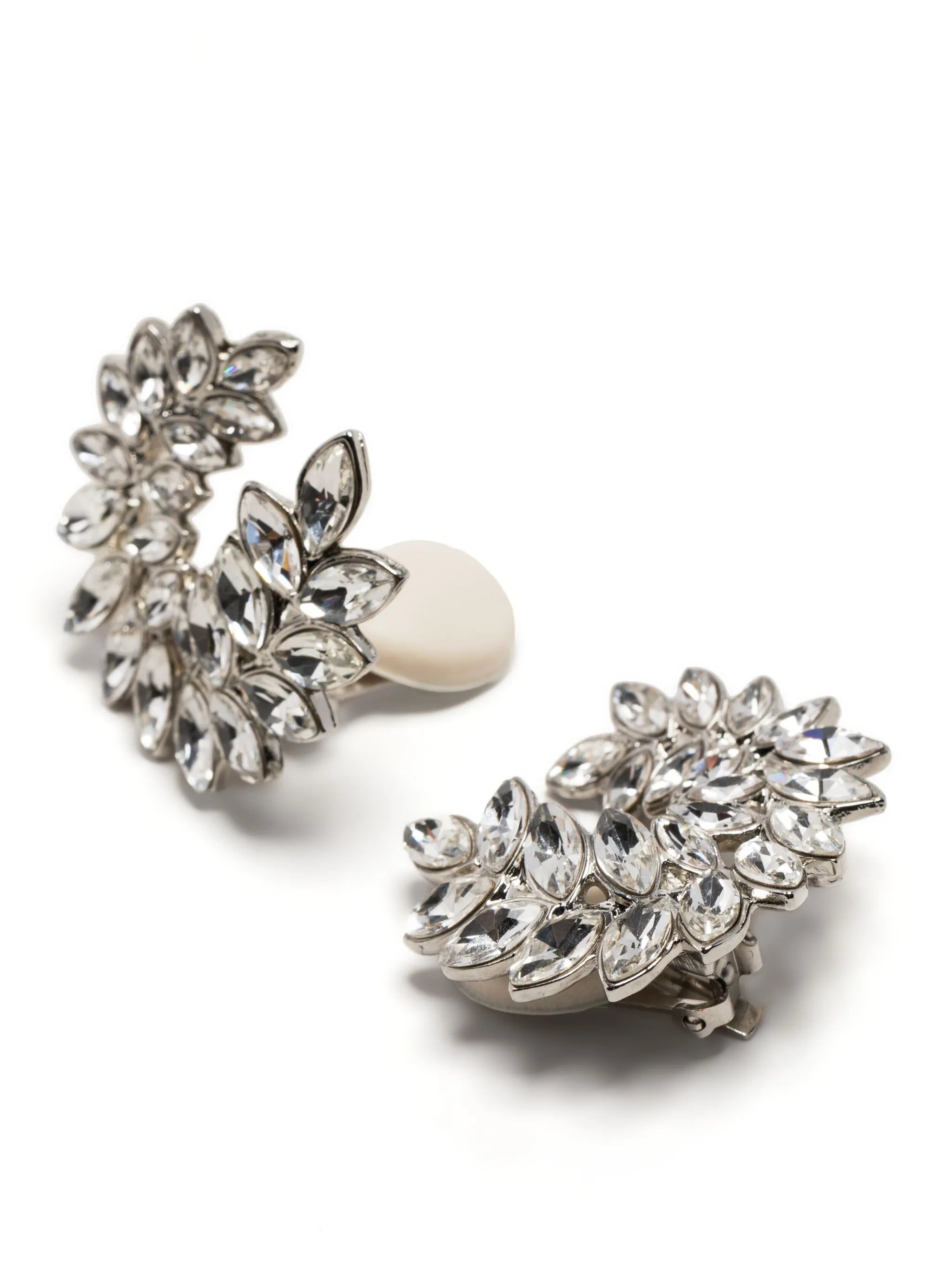 crystal-embellished clip-on earrings