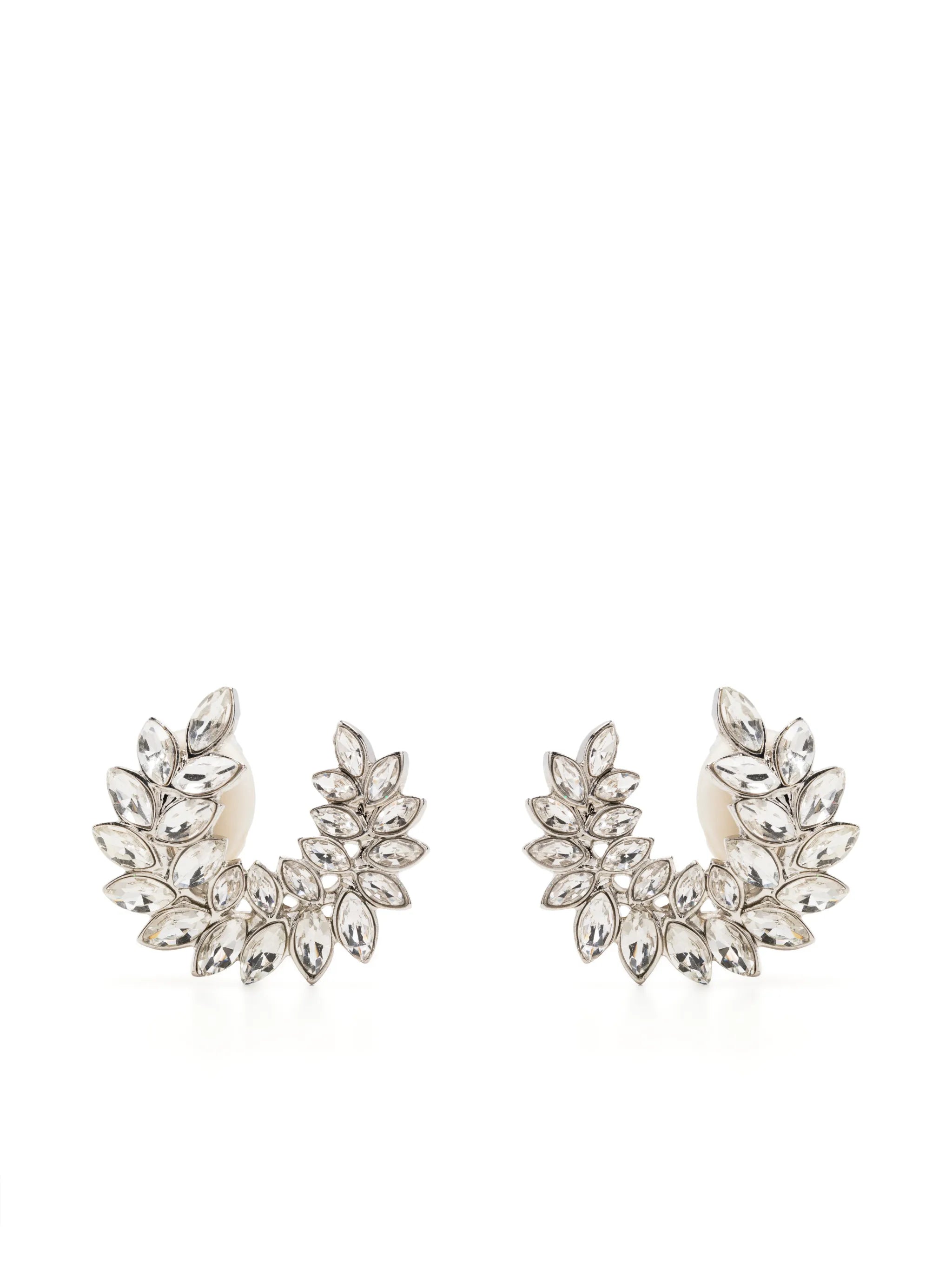 crystal-embellished clip-on earrings