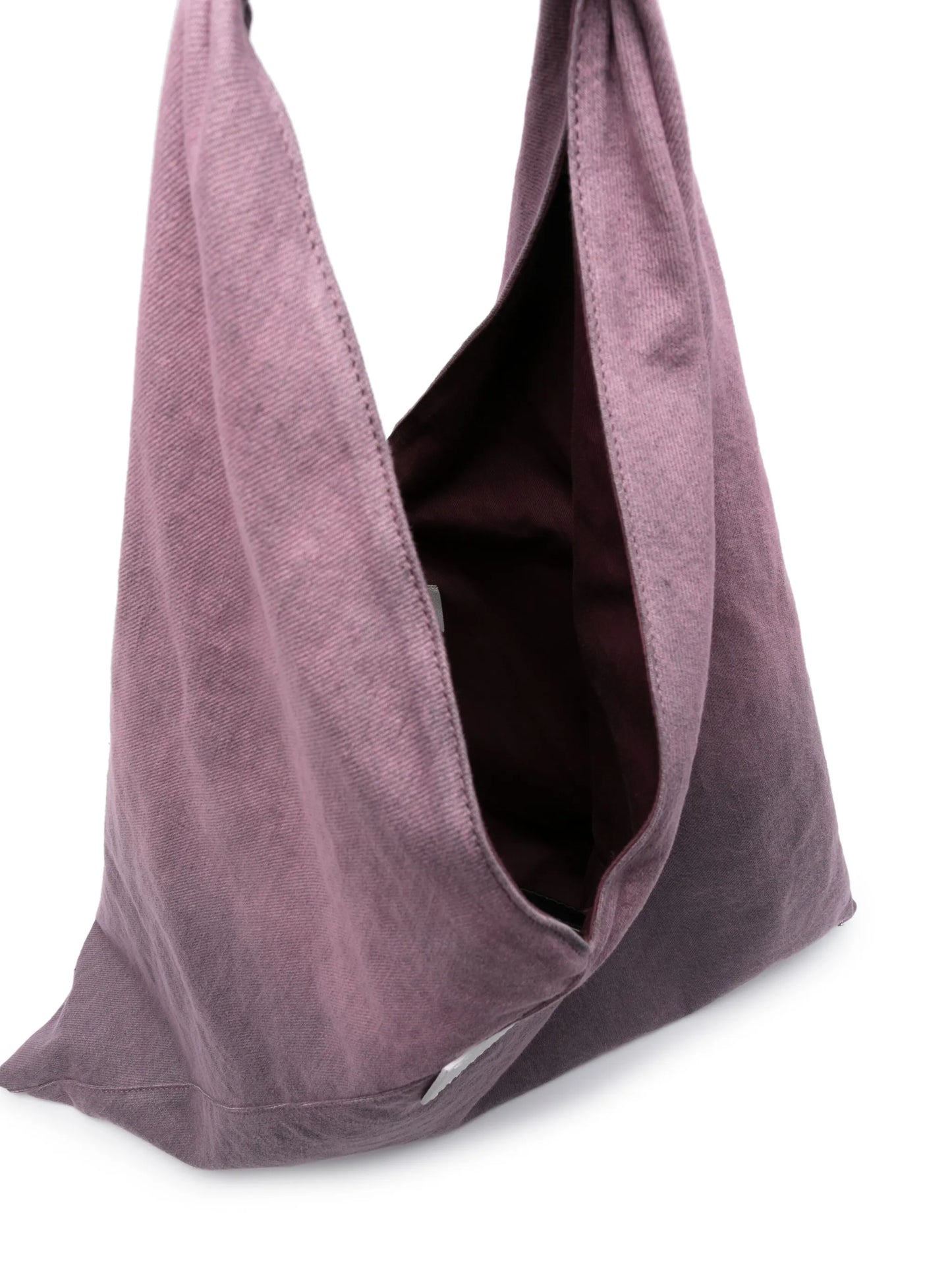 logo-patch denim tote bag
