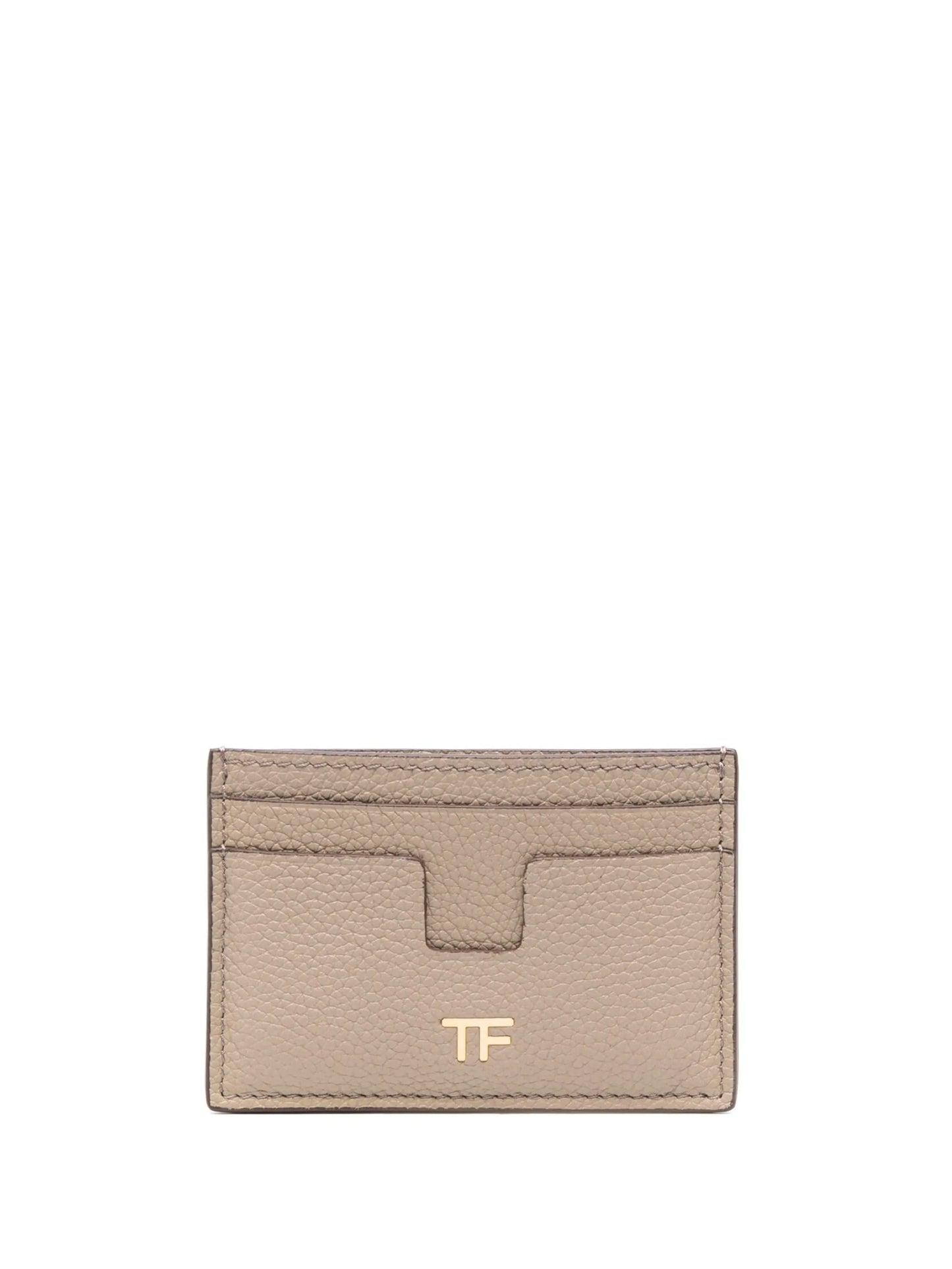 TF-plaque leather cardholder