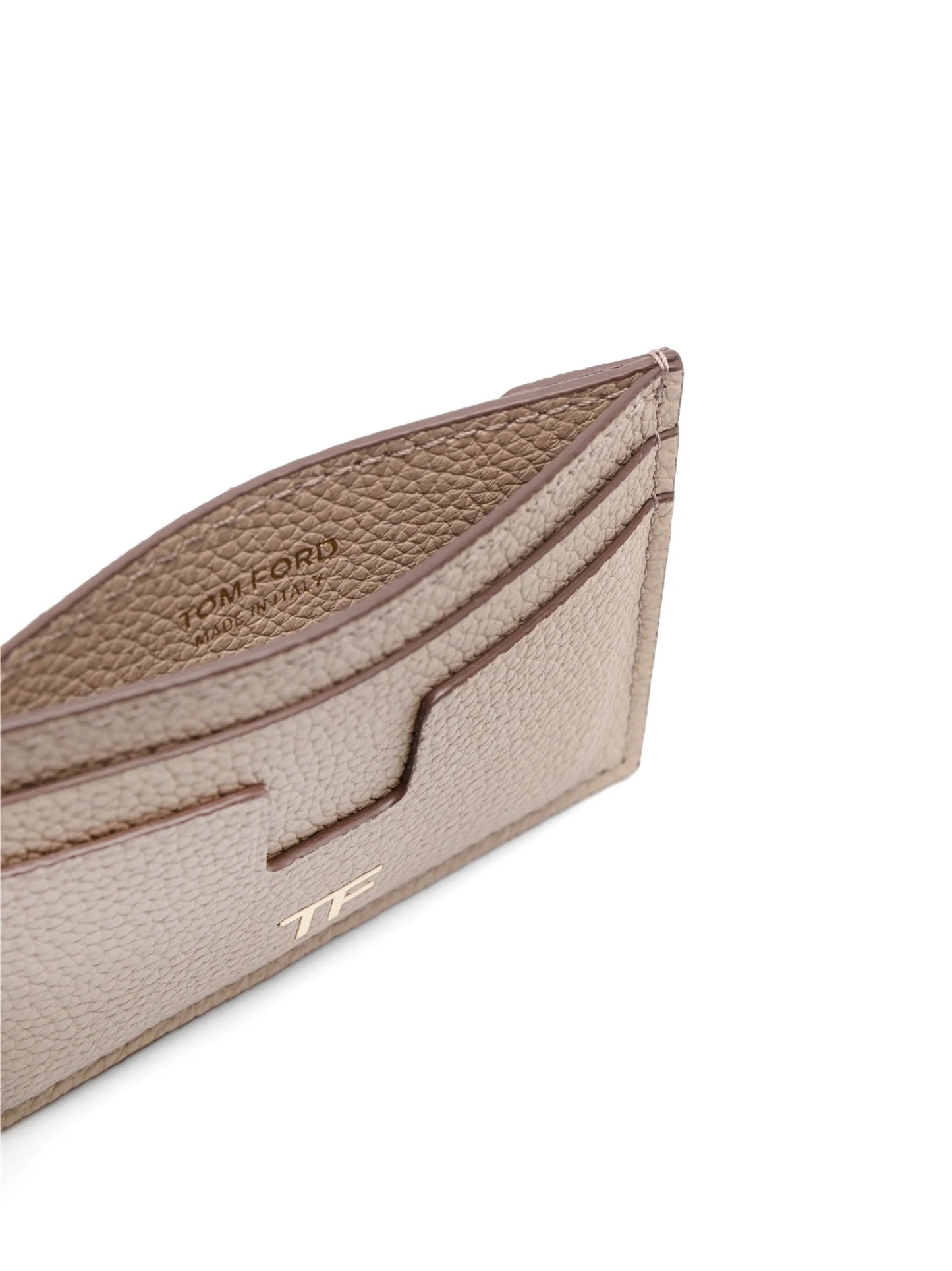 TF-plaque leather cardholder
