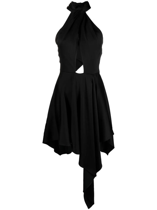 asymmetric halterneck dress