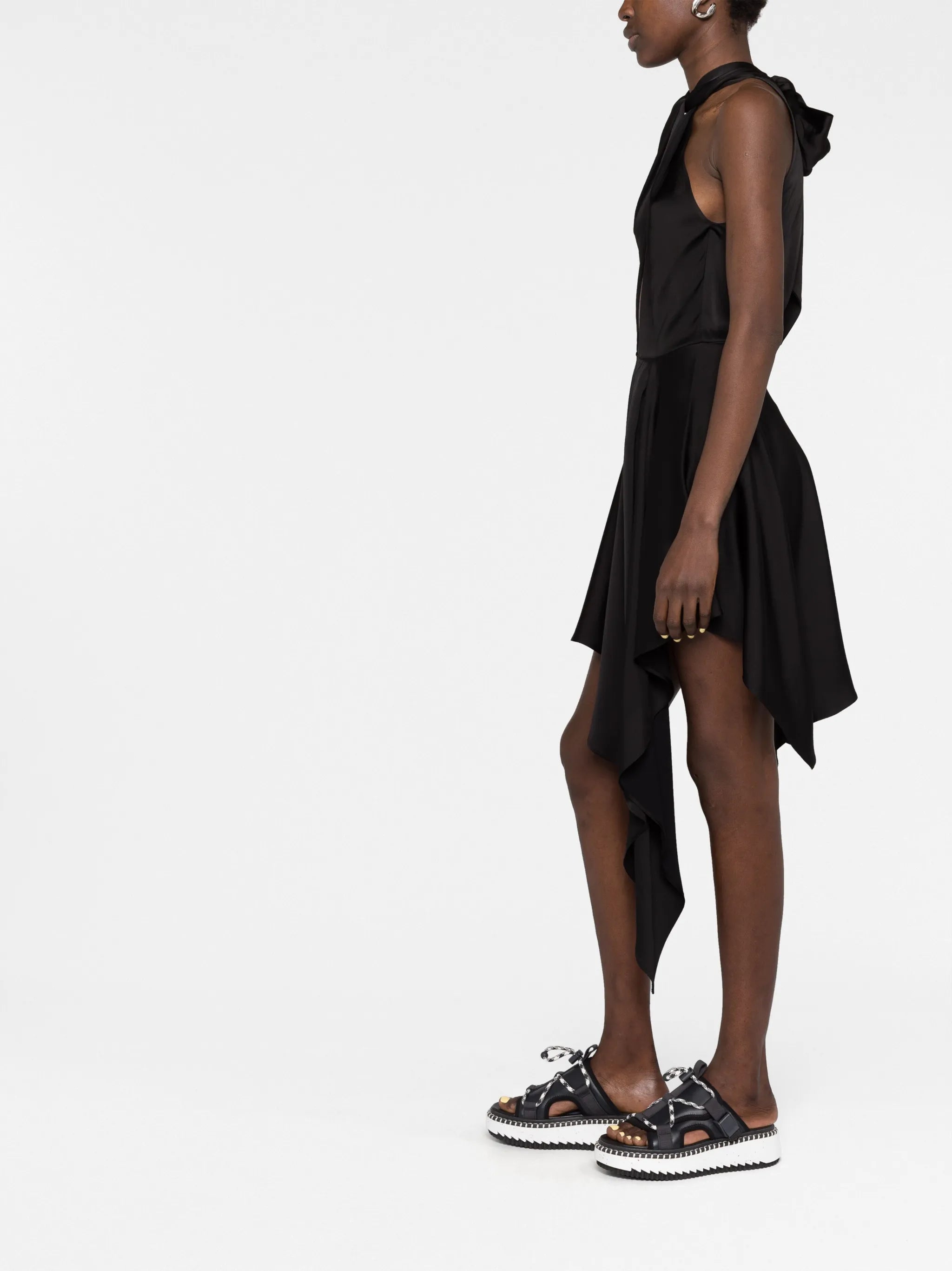 asymmetric halterneck dress