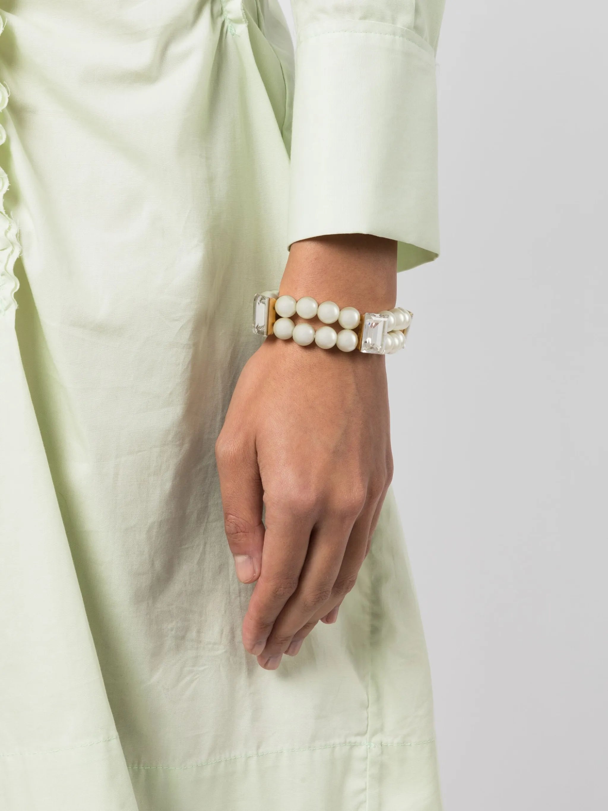pearl-detailing crystal-embellished bracelet