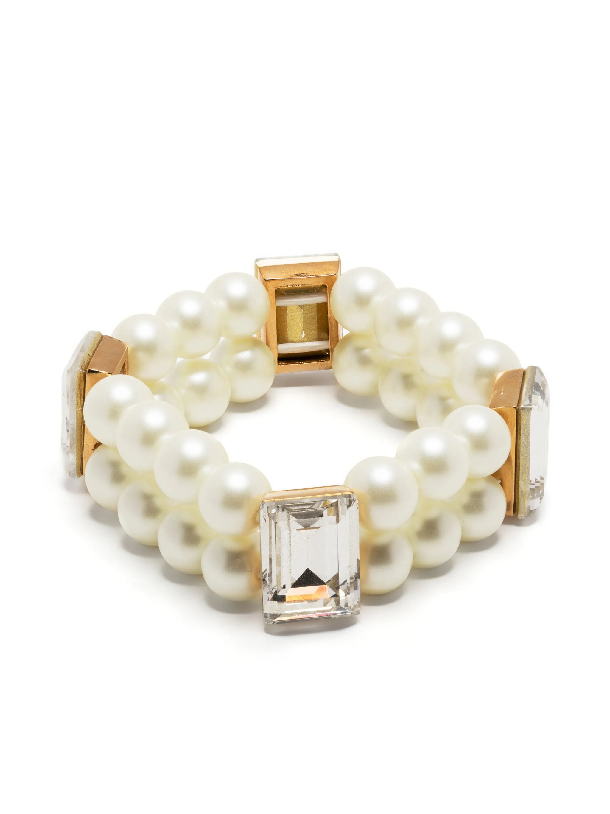 pearl-detailing crystal-embellished bracelet