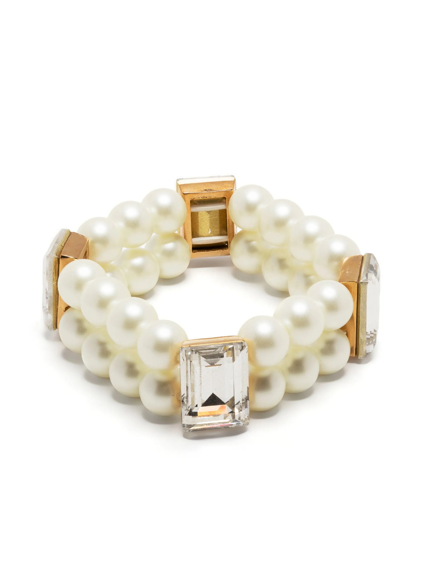 pearl-detailing crystal-embellished bracelet
