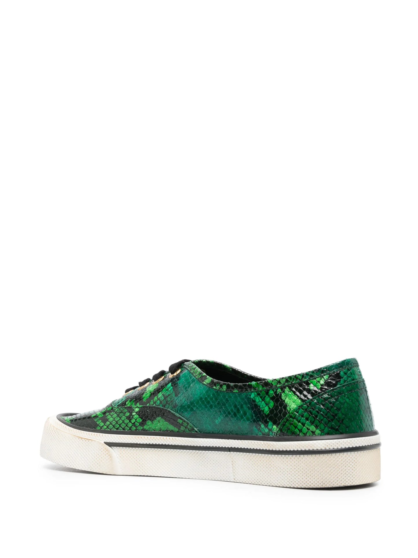 snakeskin-effect lace-up sneakers