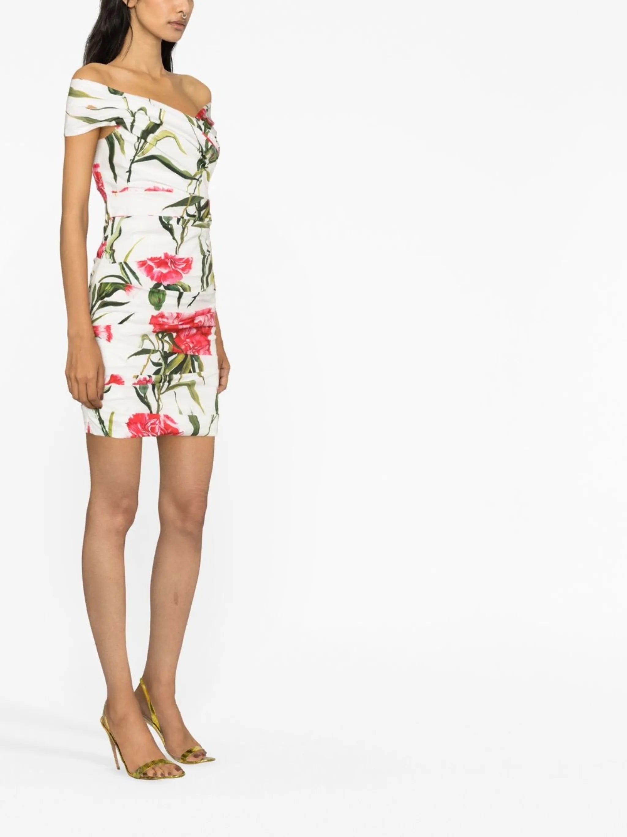 floral-print off-shoulder dress