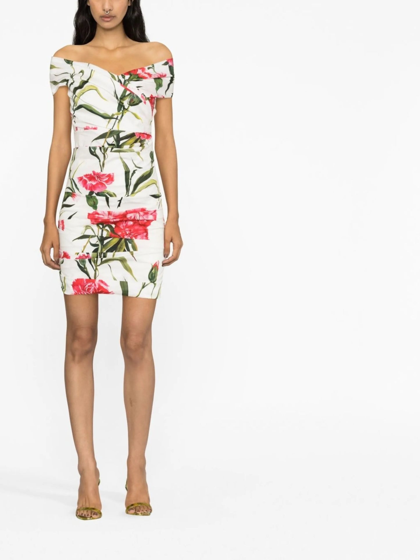 floral-print off-shoulder dress