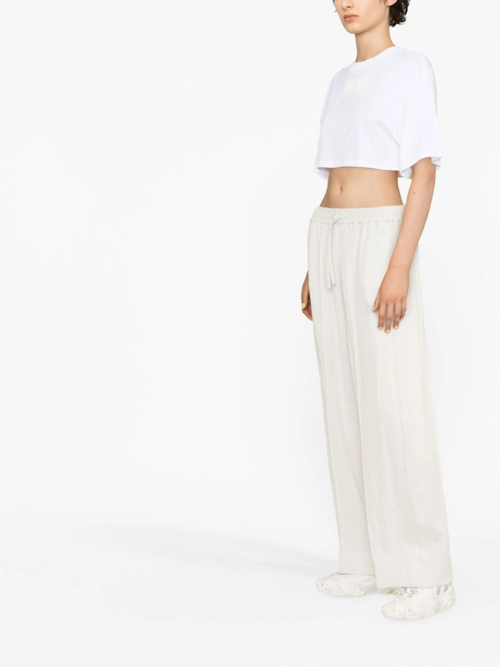 drawstring wide-leg trousers