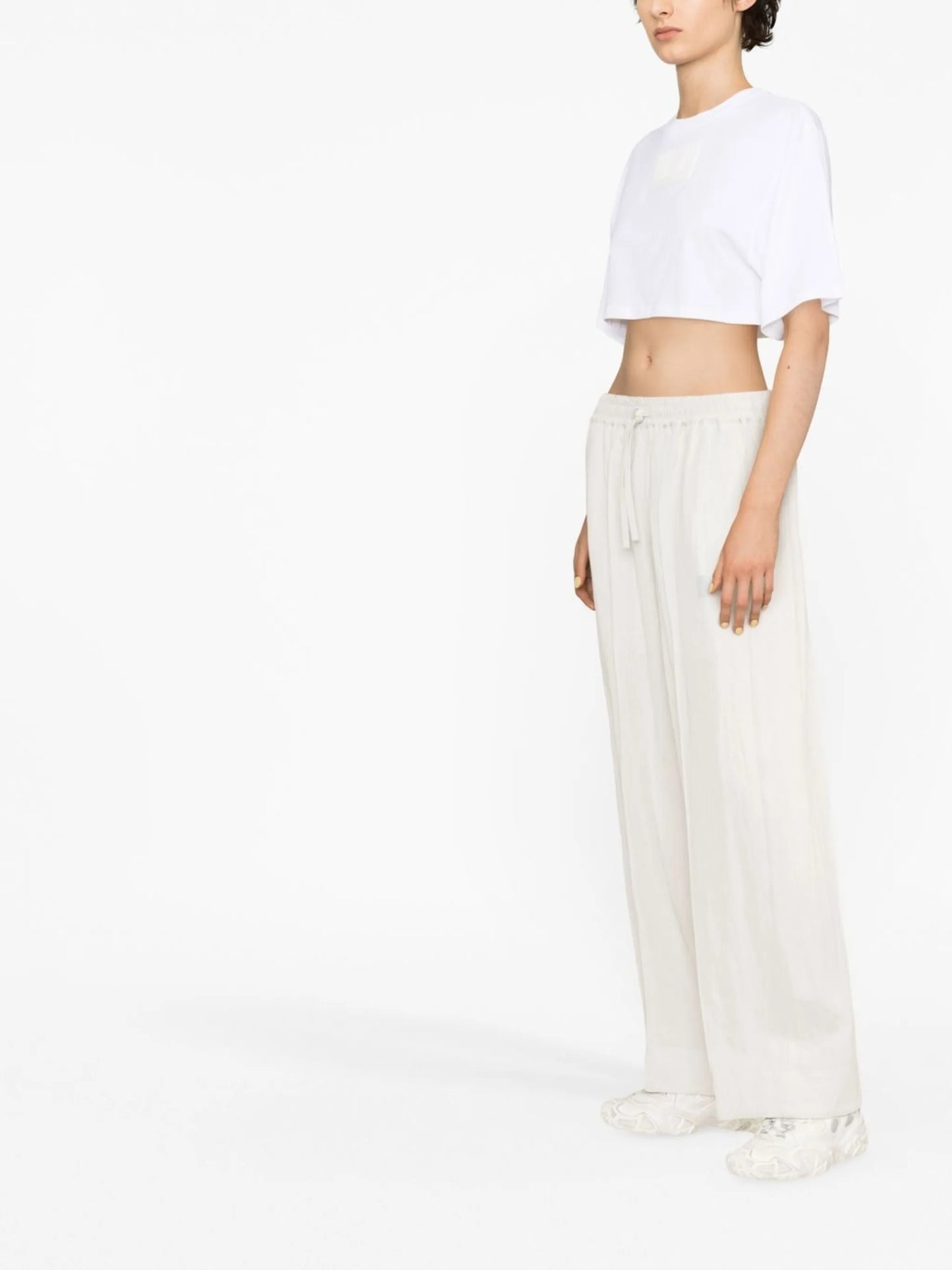 drawstring wide-leg trousers