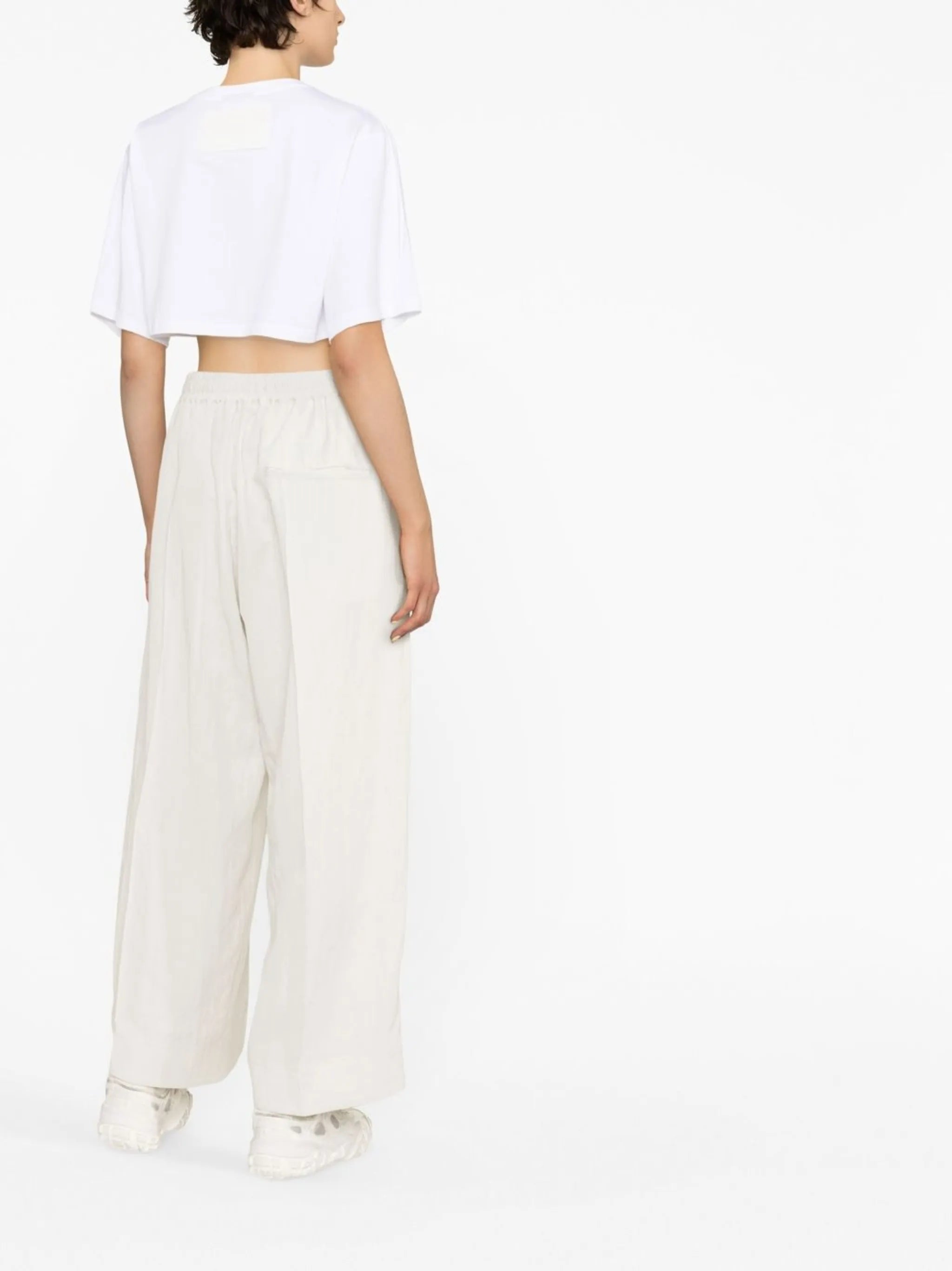 drawstring wide-leg trousers