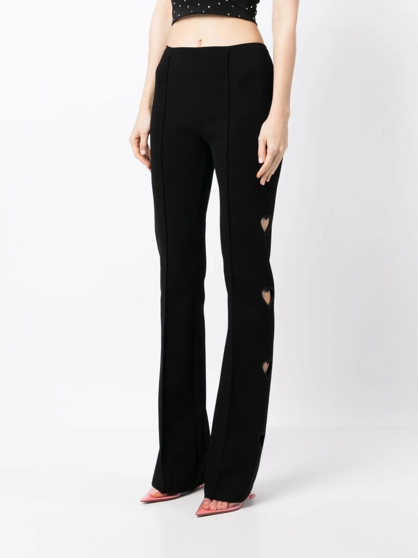 cut-out detail flared trousers