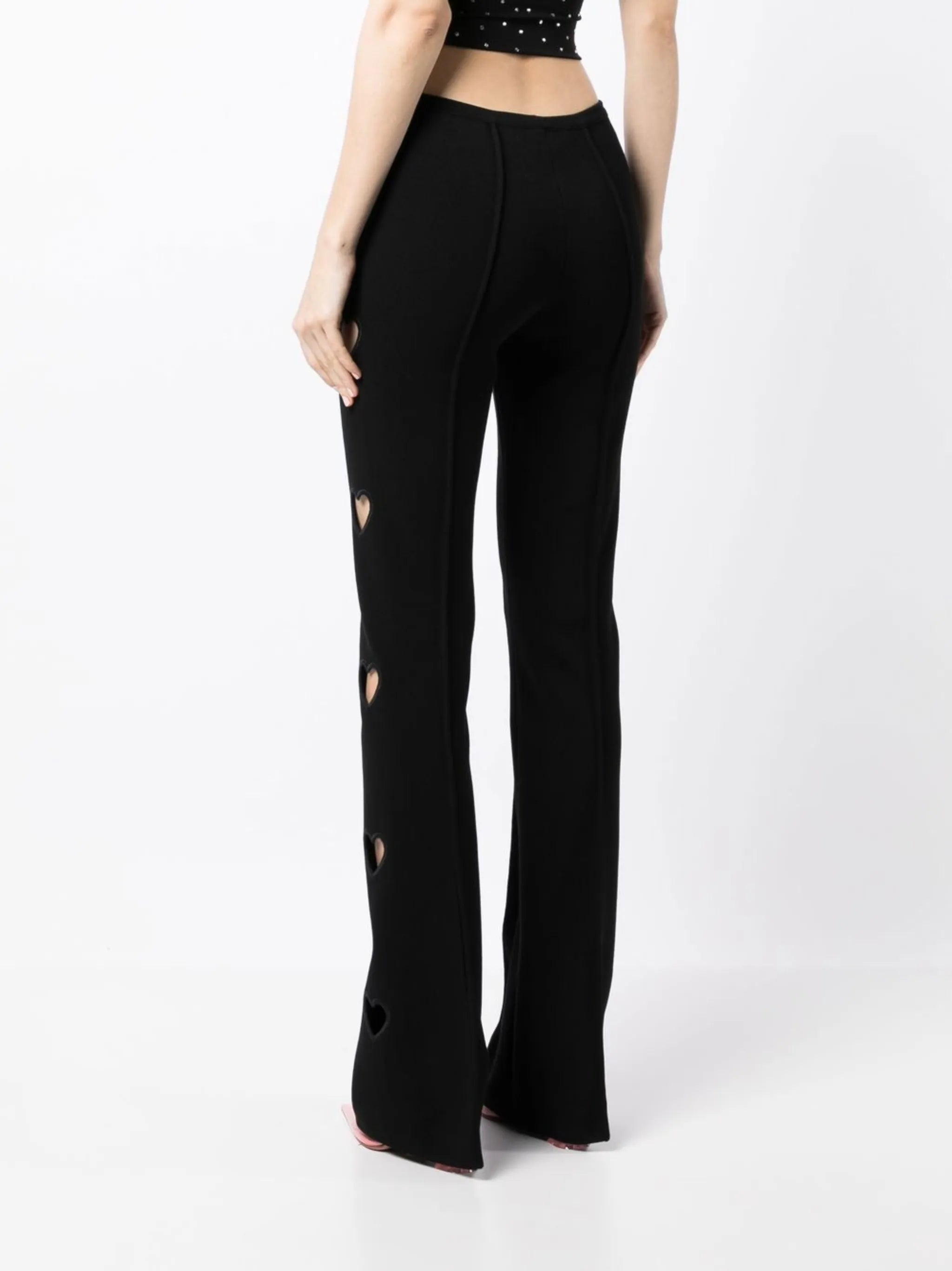 cut-out detail flared trousers
