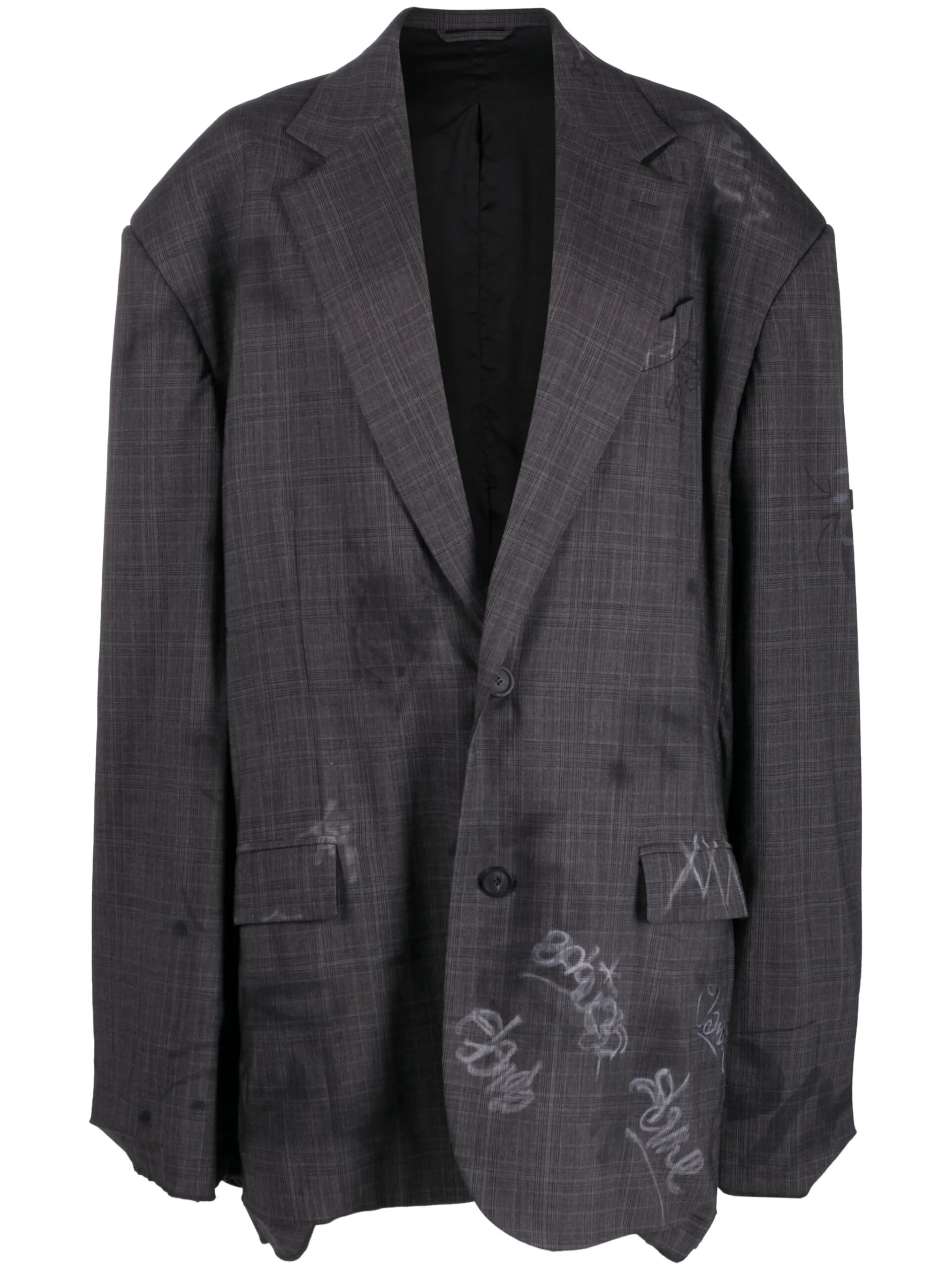 plaid single-breasted blazer