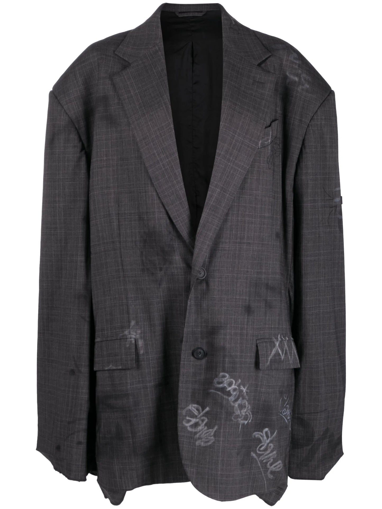 plaid single-breasted blazer